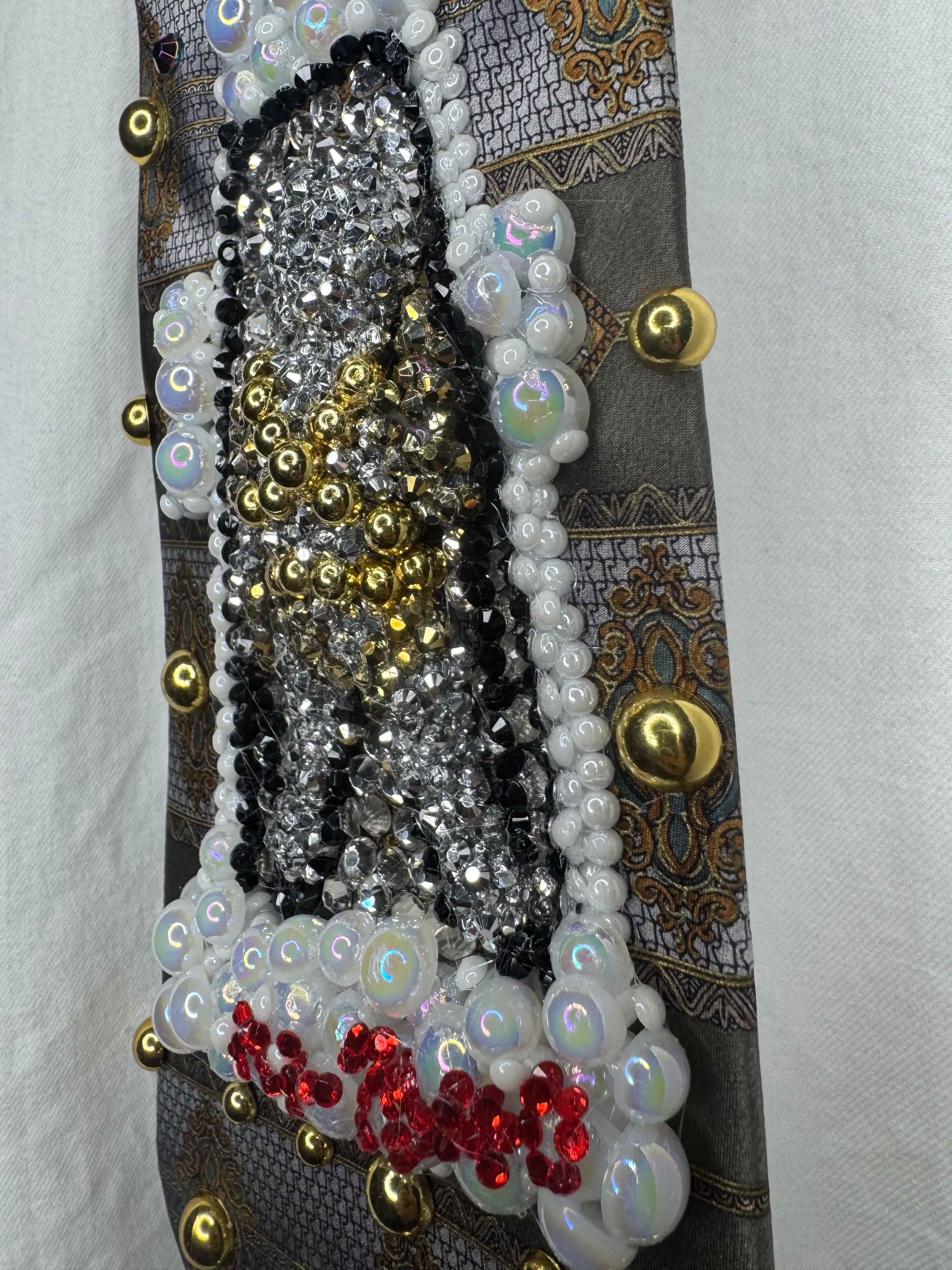 Olive Green and Blue Michael Jackson Chrome Armor MJ-2040 Space Shuttle Intro For HIStory World Tour In Munich 1997 Tie