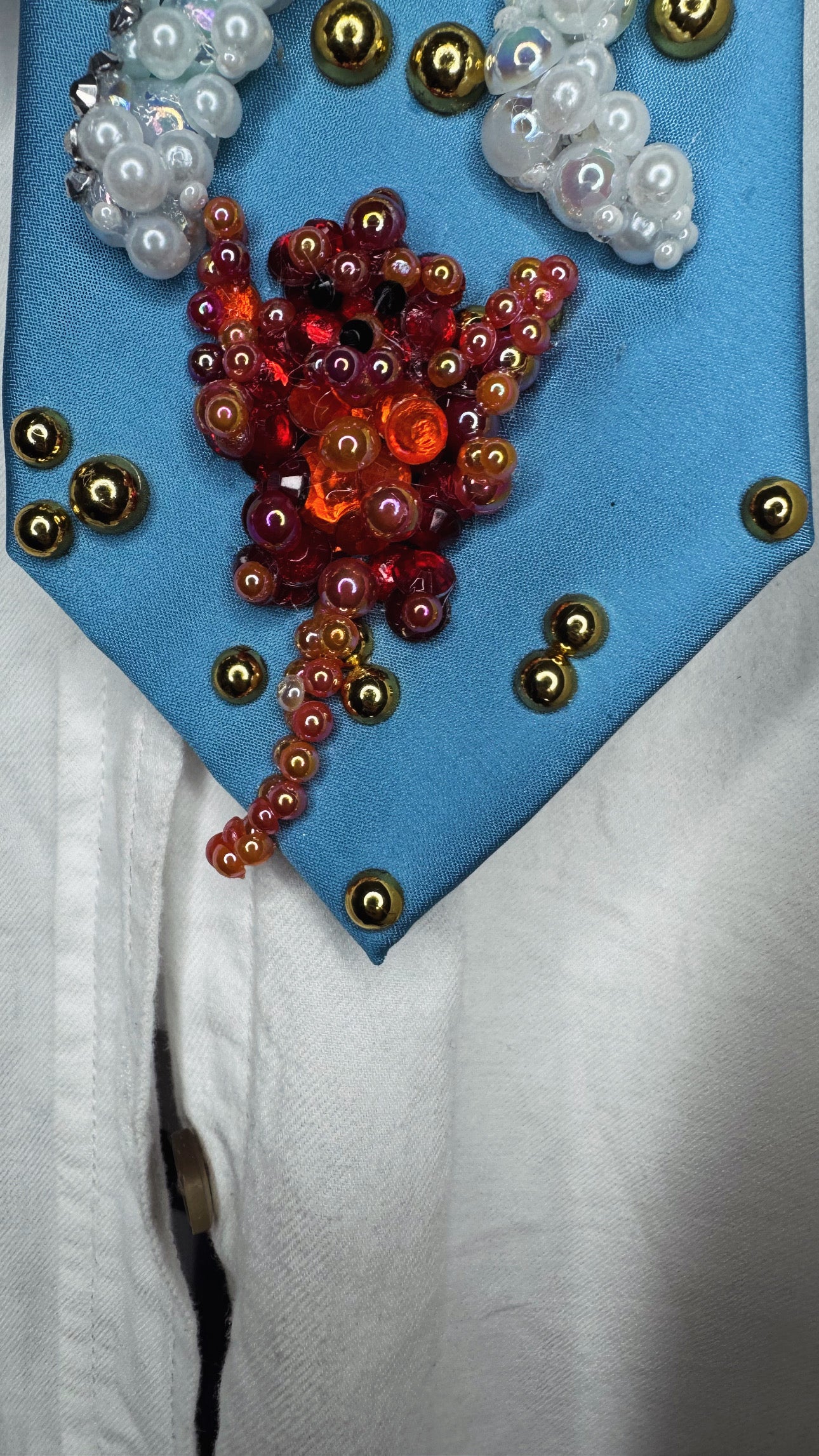 Sky Blue Michael Jackson in Captain EO Hitting Fist Balled Star Body Pose and Fuzzball Tie