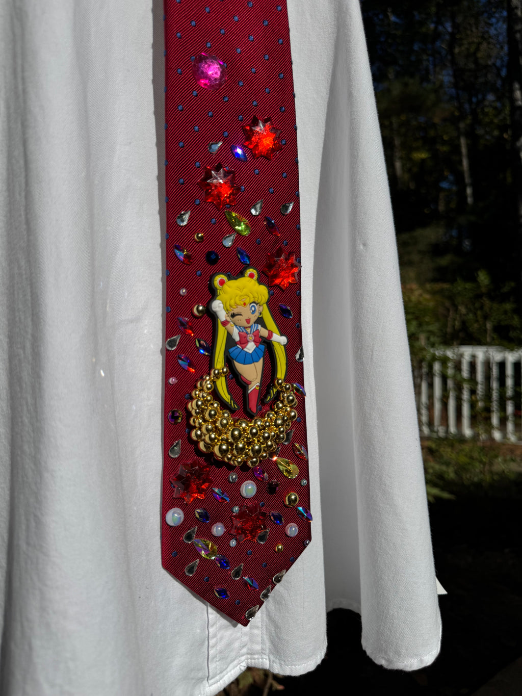 Red Usagi Tsukino on Golden Moon in Jewel Galaxy Sailor Moon Anime Tie