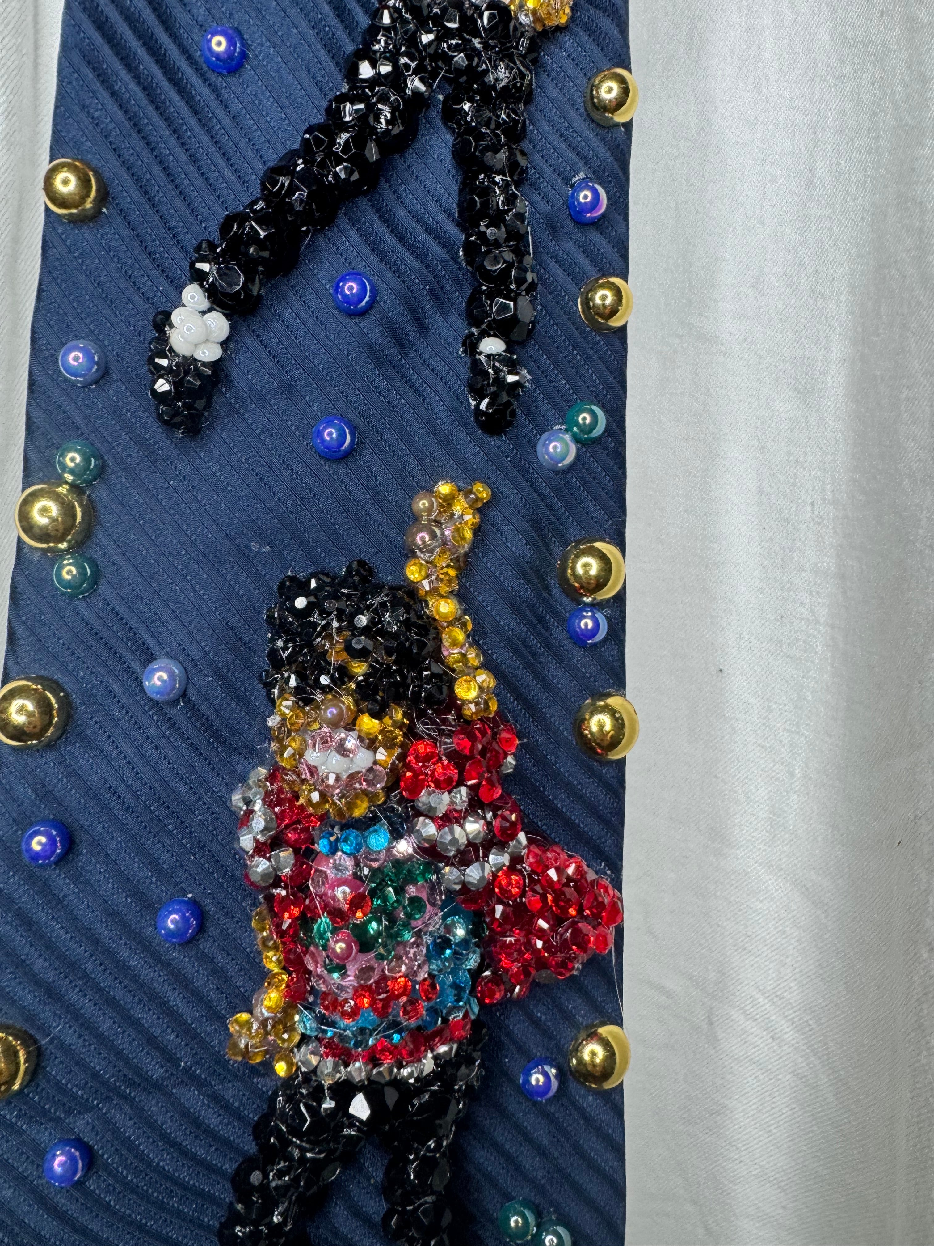 Navy Blue Michael Jackson Arm Up Leg Out Double Dance Scene From Beat It Music Video Tie