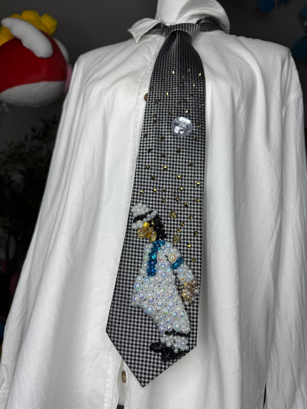 Grey Michael Jackson Doing Iconic Lean from Smooth Criminal Music Video Tie