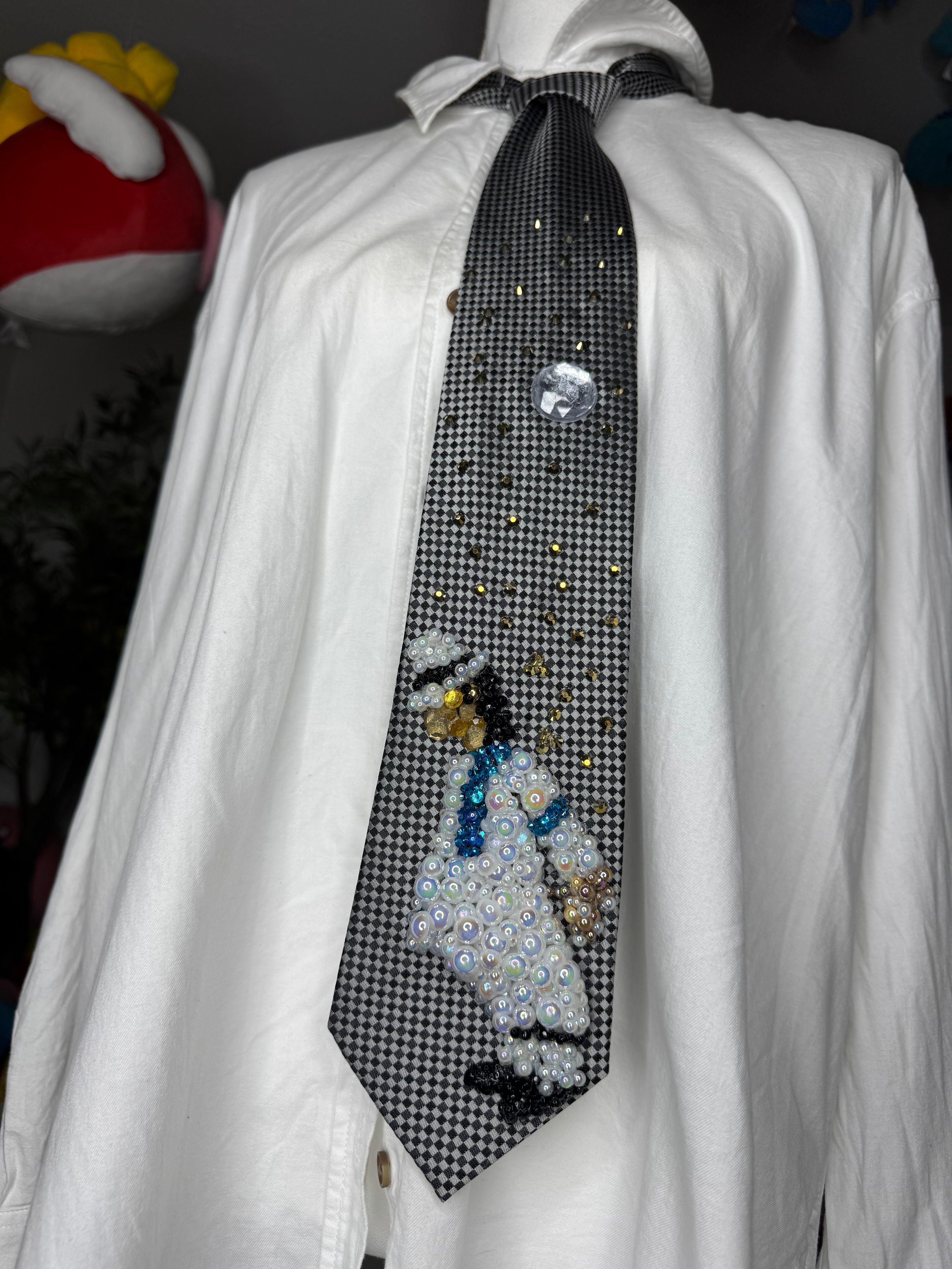 Grey Michael Jackson Doing Iconic Lean from Smooth Criminal Music Video Tie
