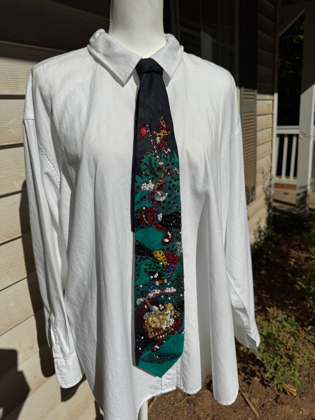 Black Full Looney Tunes Cast Playing Golf Movie Tie