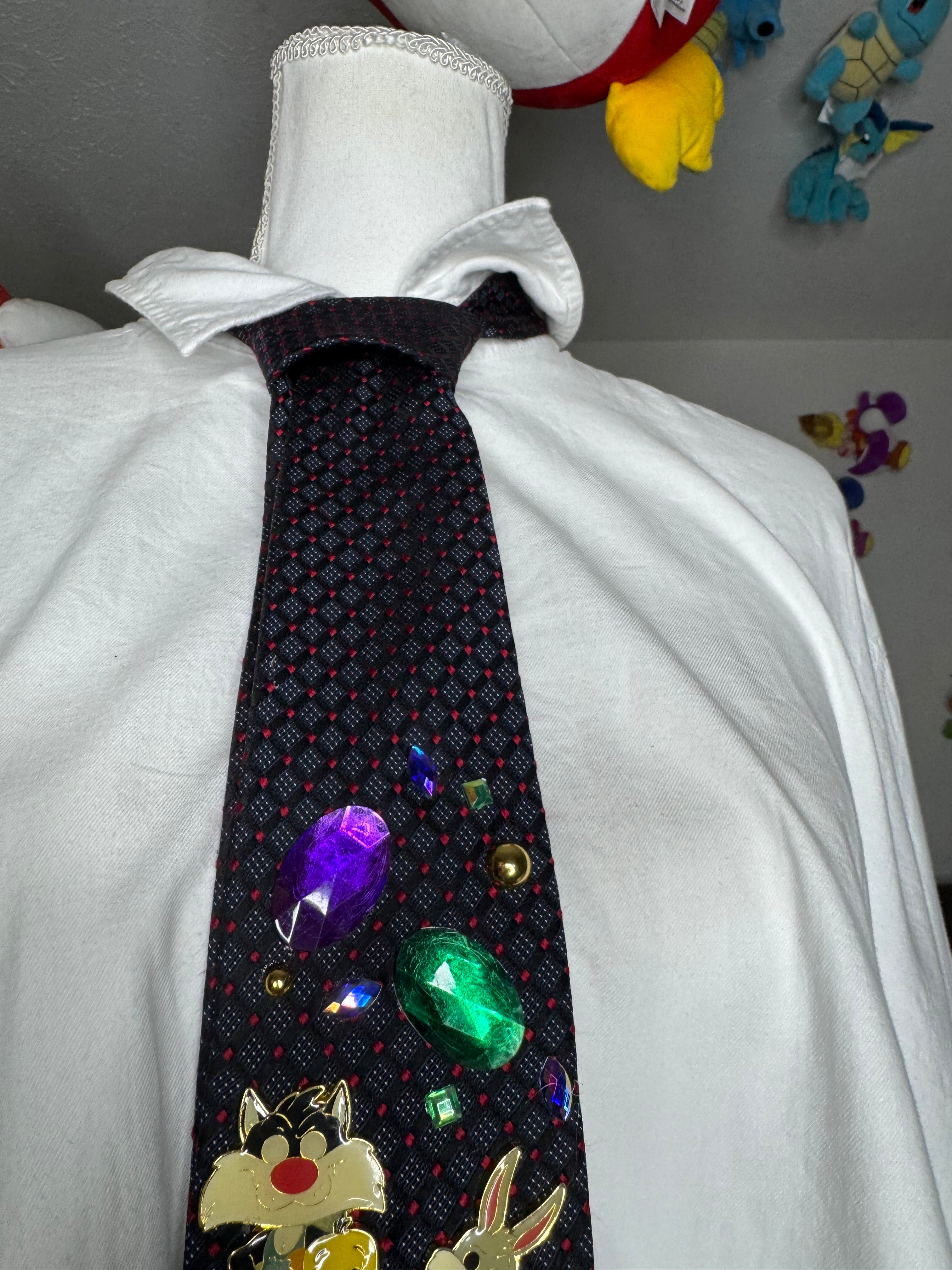 Black Baby Looney Tunes Vs Martians In Outter Space Space Jam Tie