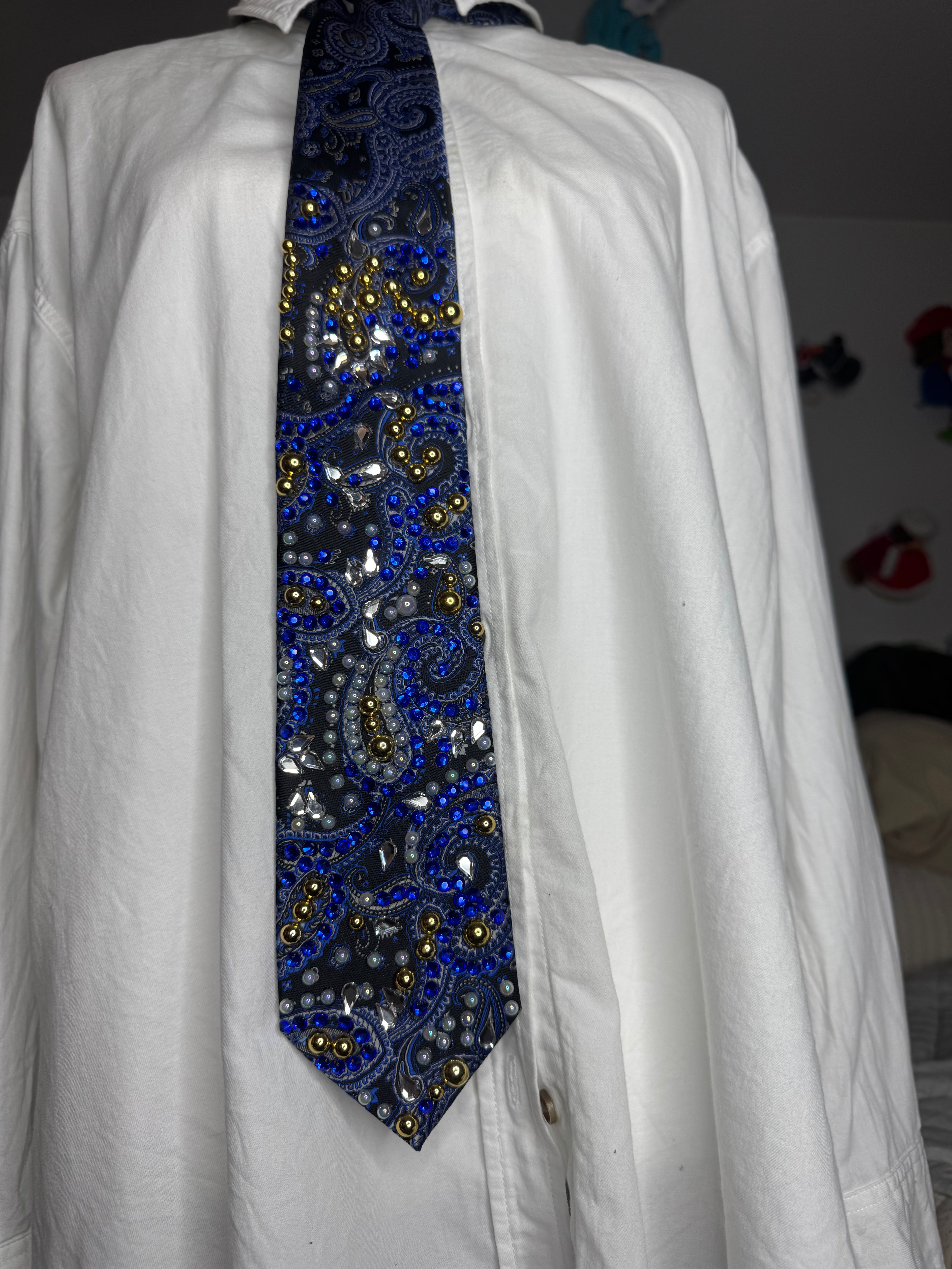 Black and Royal Blue Paisley Royalty Tie