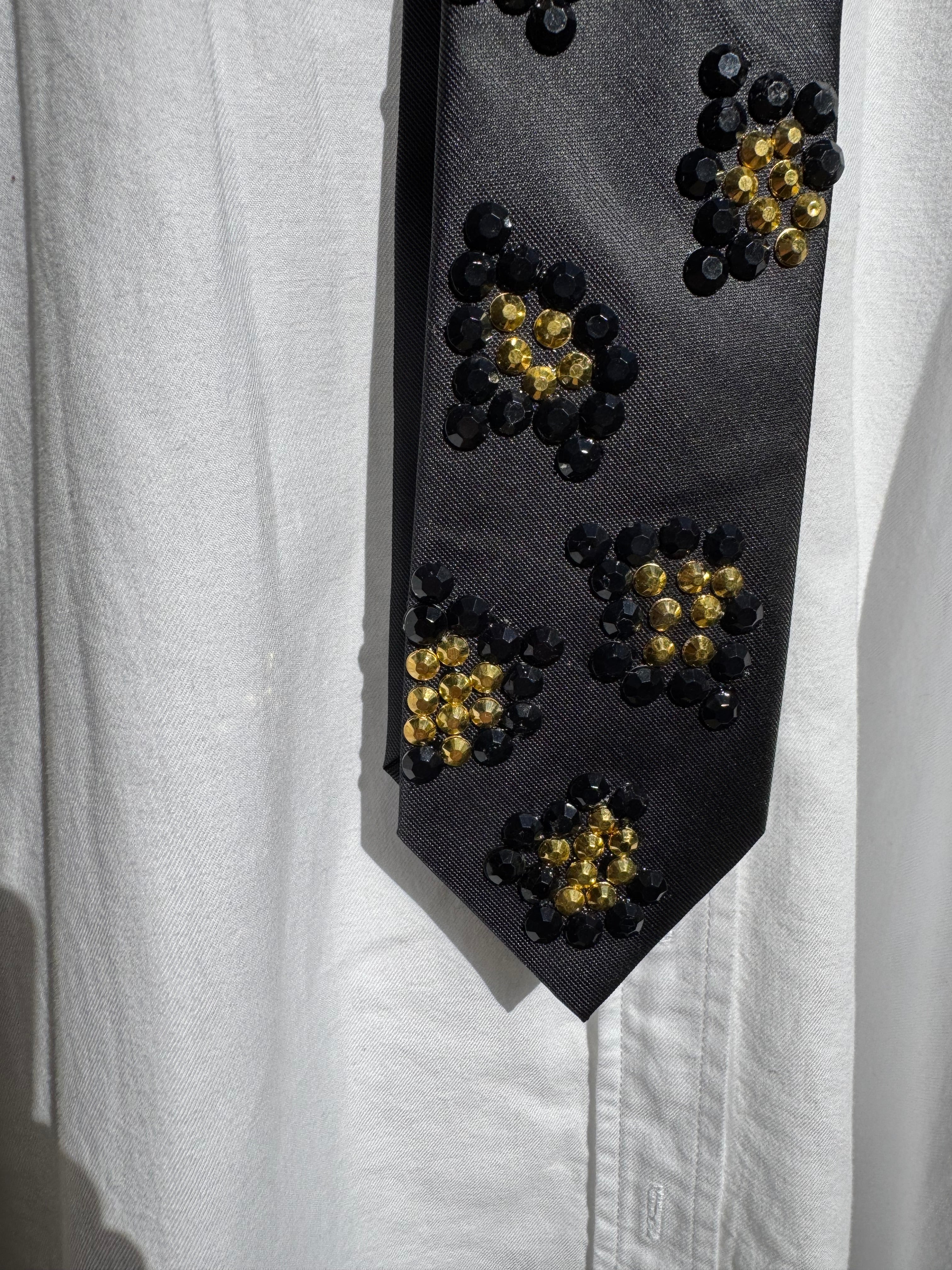 Black Cheetah Print Nature Royalty Tie