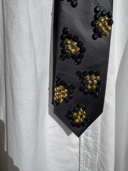 Black Cheetah Print Nature Royalty Tie