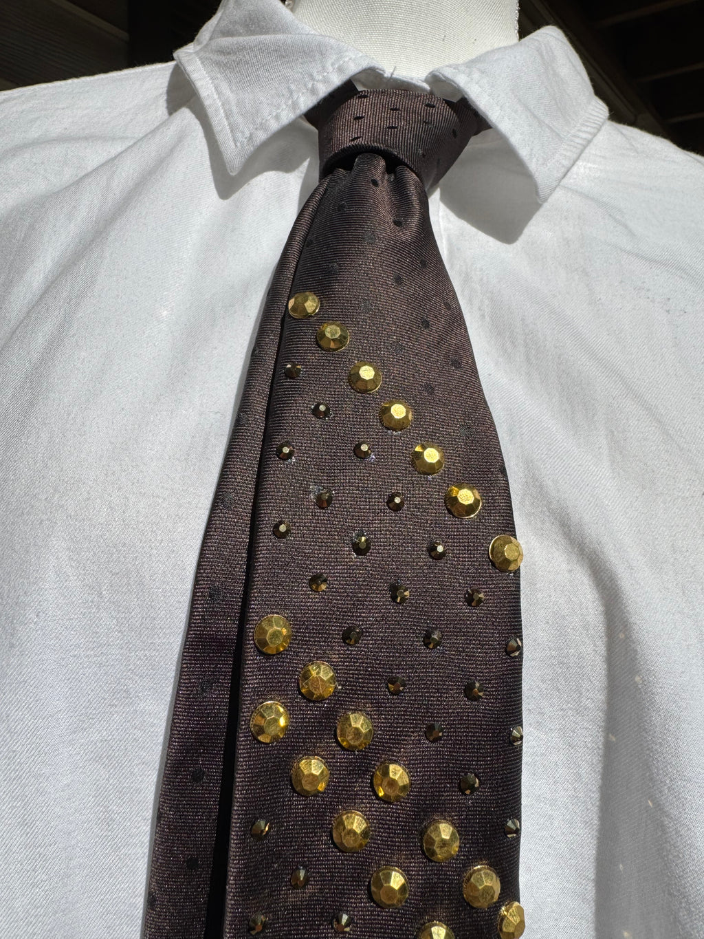 Brown Gold Jaguar High Class Royalty Tie