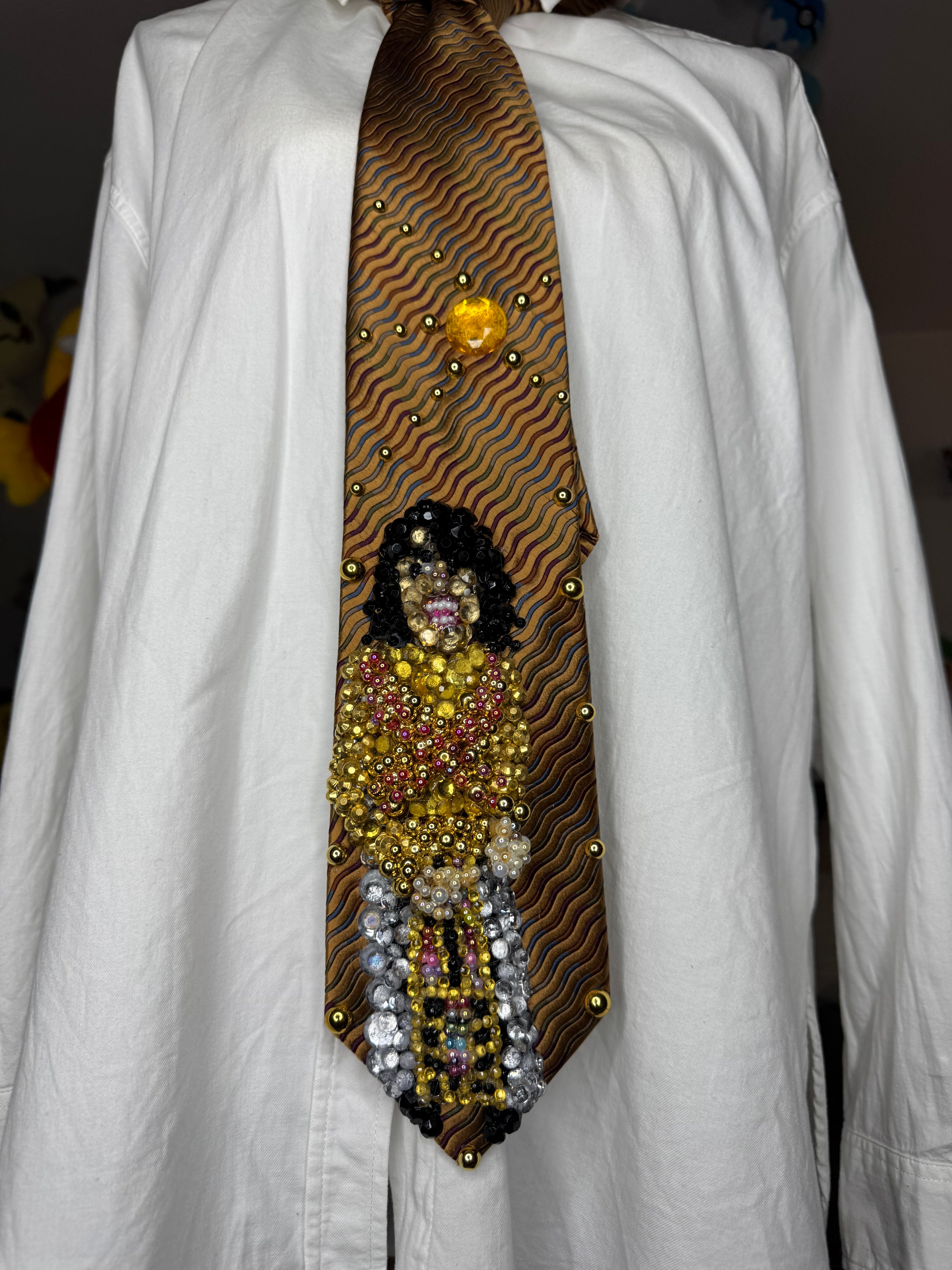 Gold Michael Jackson Singing Remember the Time Tie