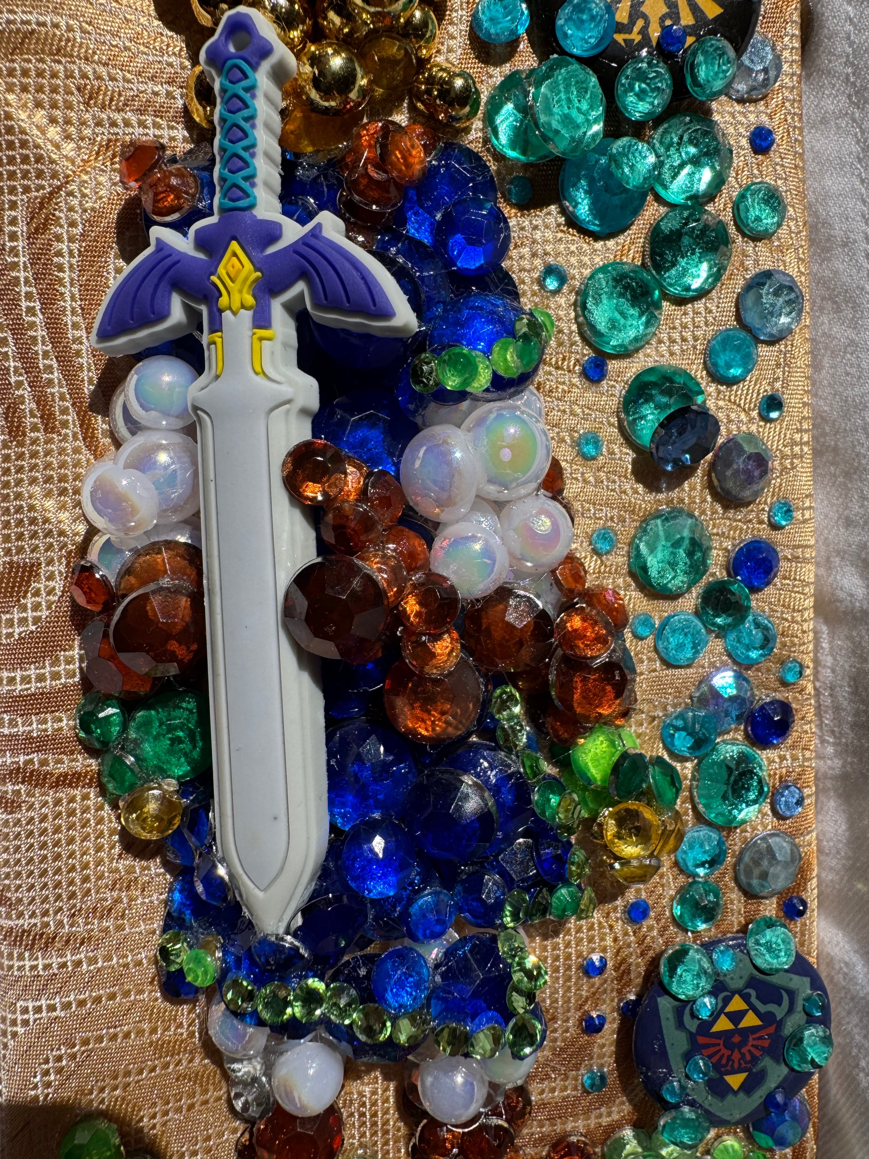 Gold Legendary Link Watching Waterfall Zelda Video Game Tie