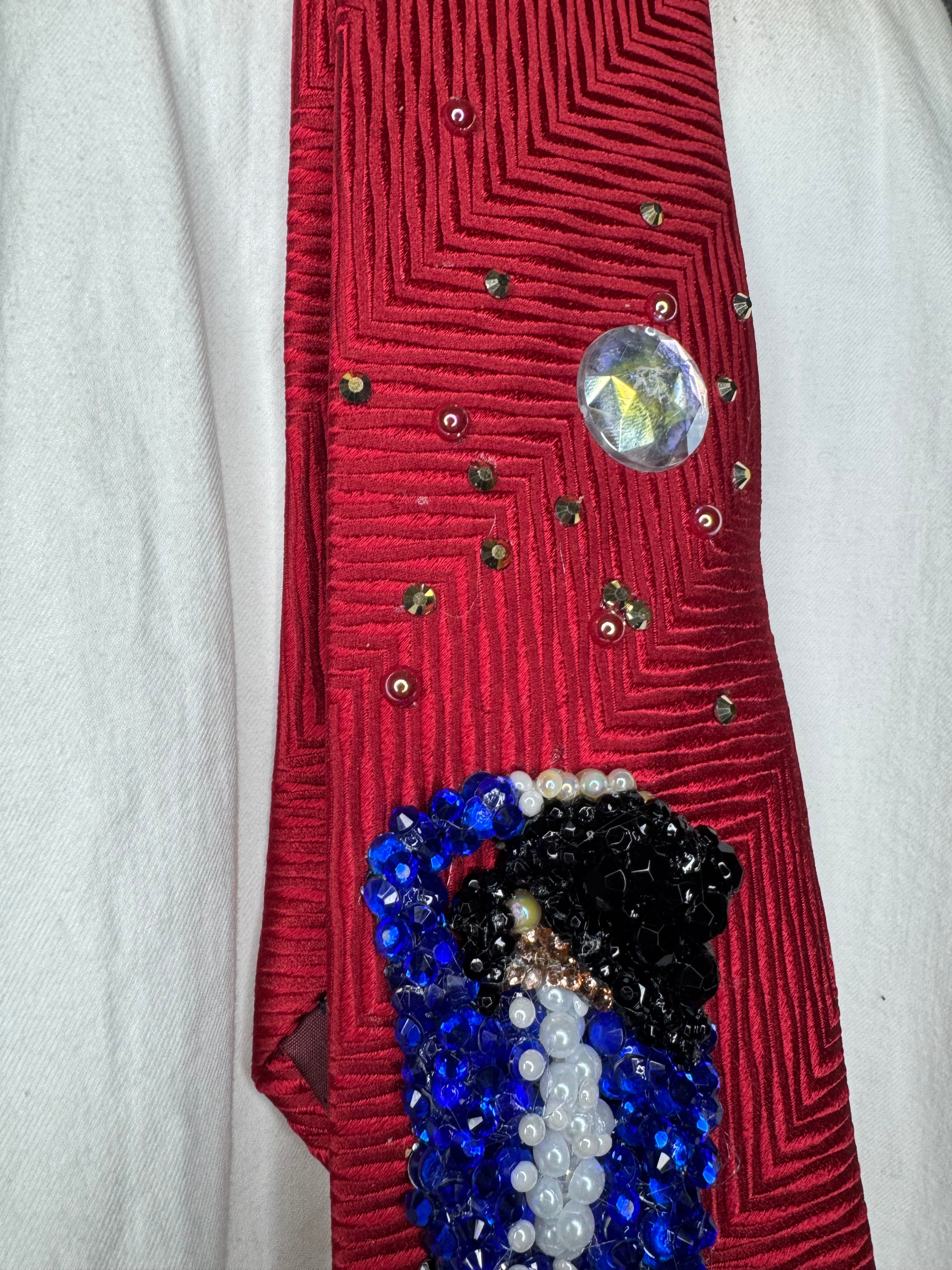 Red Michael Jackson Hitting Stretched Hand Over Crotch Pose to TWYMMF Grammy Awards Tie