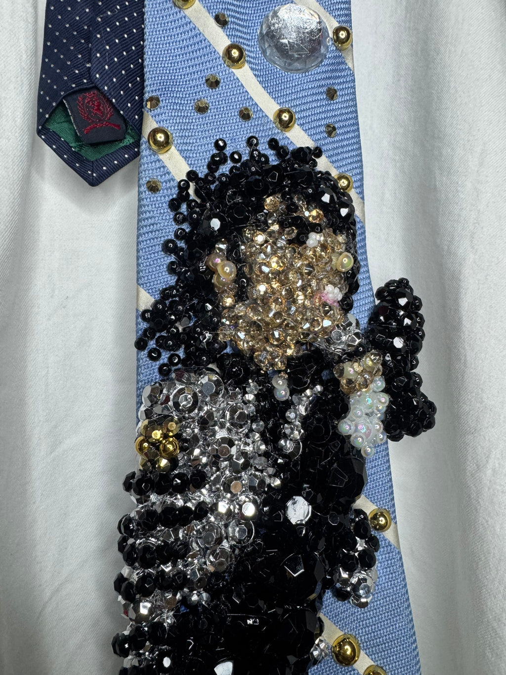 Light Blue Michael Jackson Kicking Leg Up At Wembly Stadium 1988 Tie
