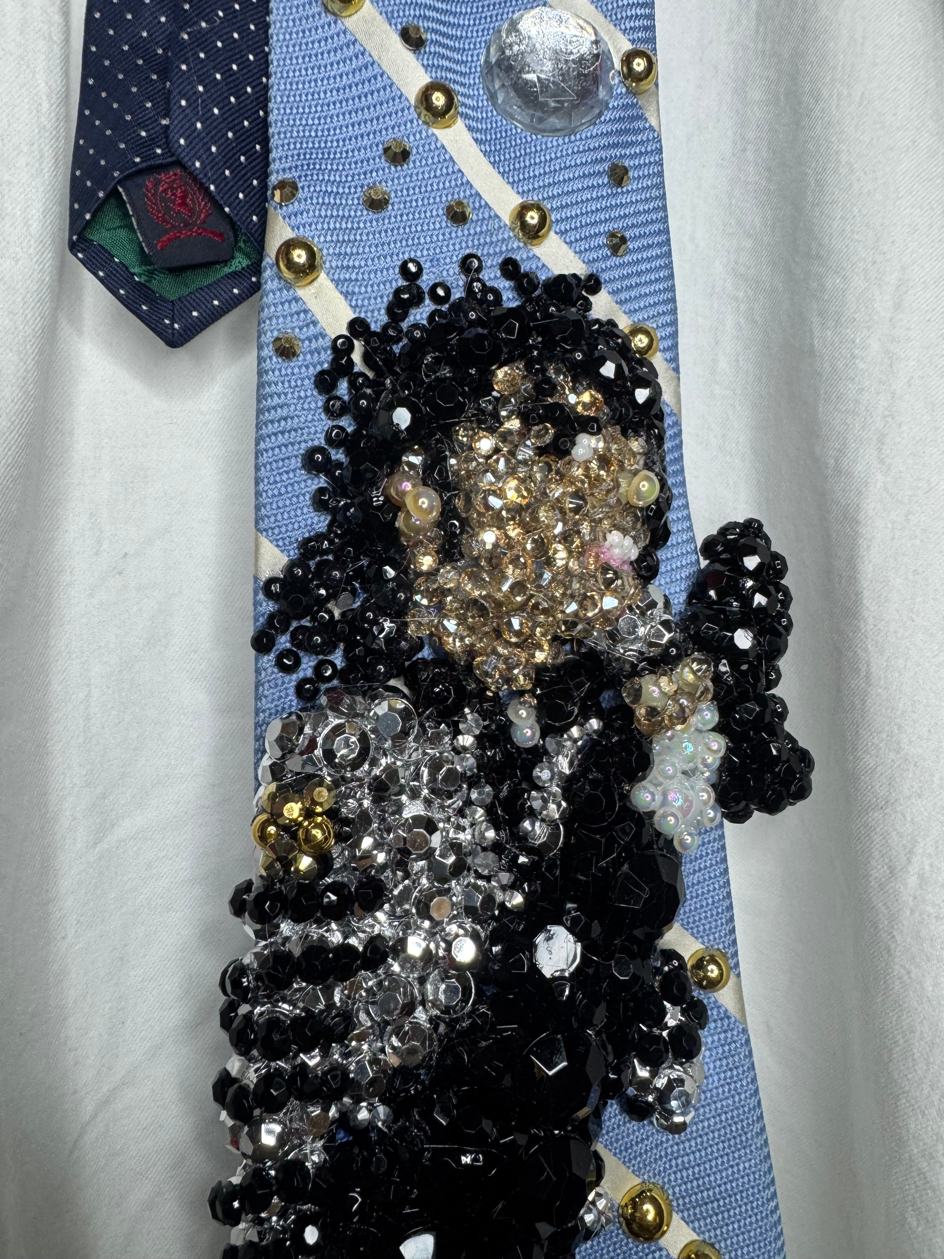 Light Blue Michael Jackson Kicking Leg Up At Wembly Stadium 1988 Tie