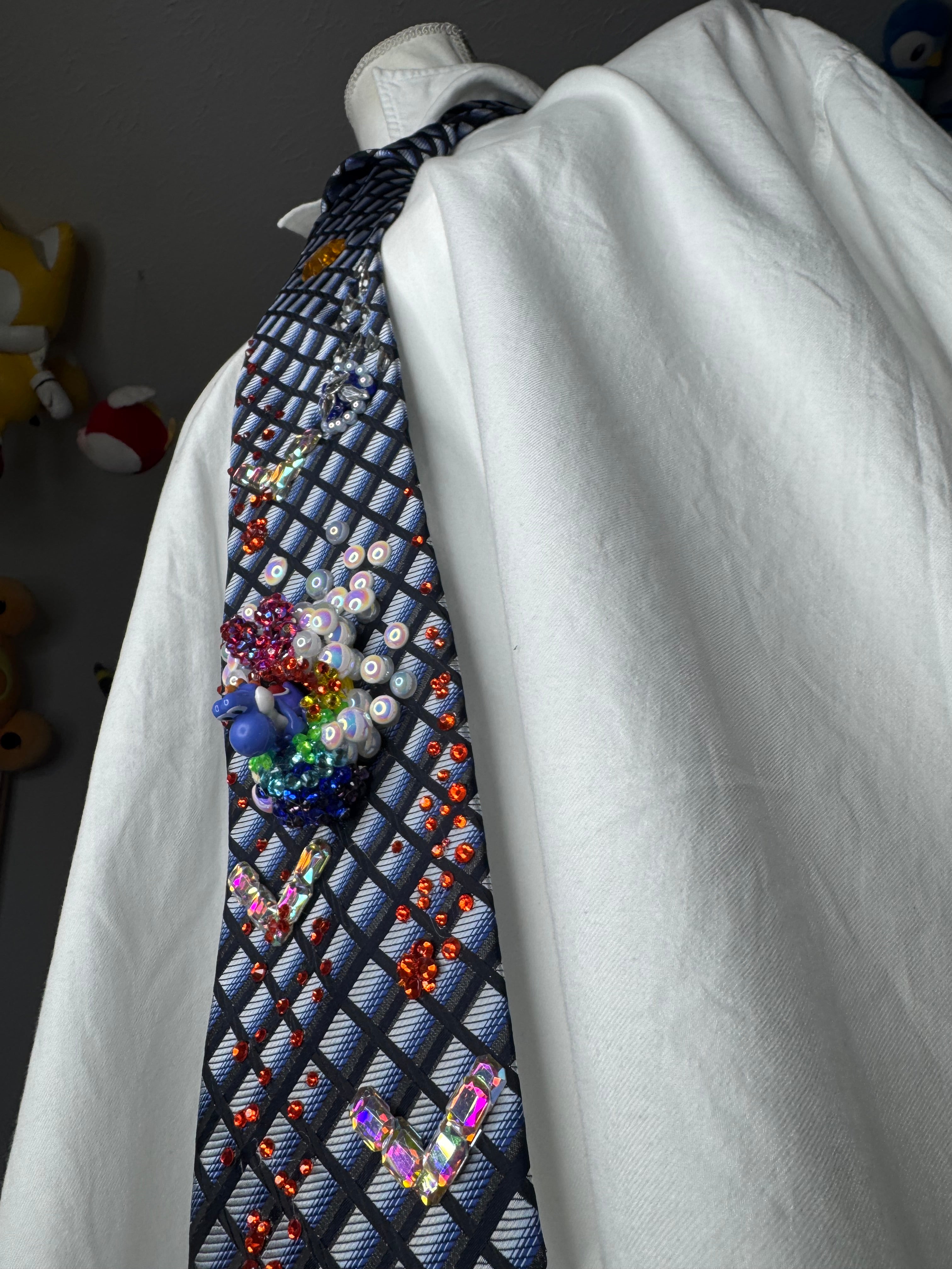 Navy Blue Blue Yoshi Activating Star Near Fireballs 200cc Mario Kart Tie