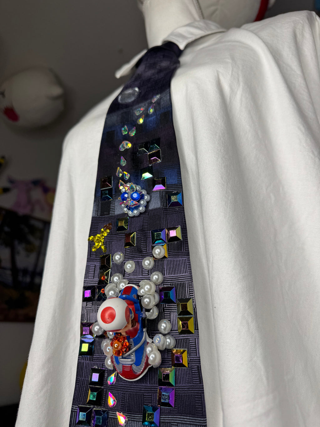 Purple and Blue Toad Dodging Blue Shell on Tetris Road 200cc Mario Kart Tie