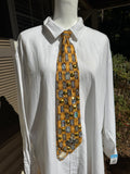 Gold and Grey Checkered Renaissance High Class Royalty Tie