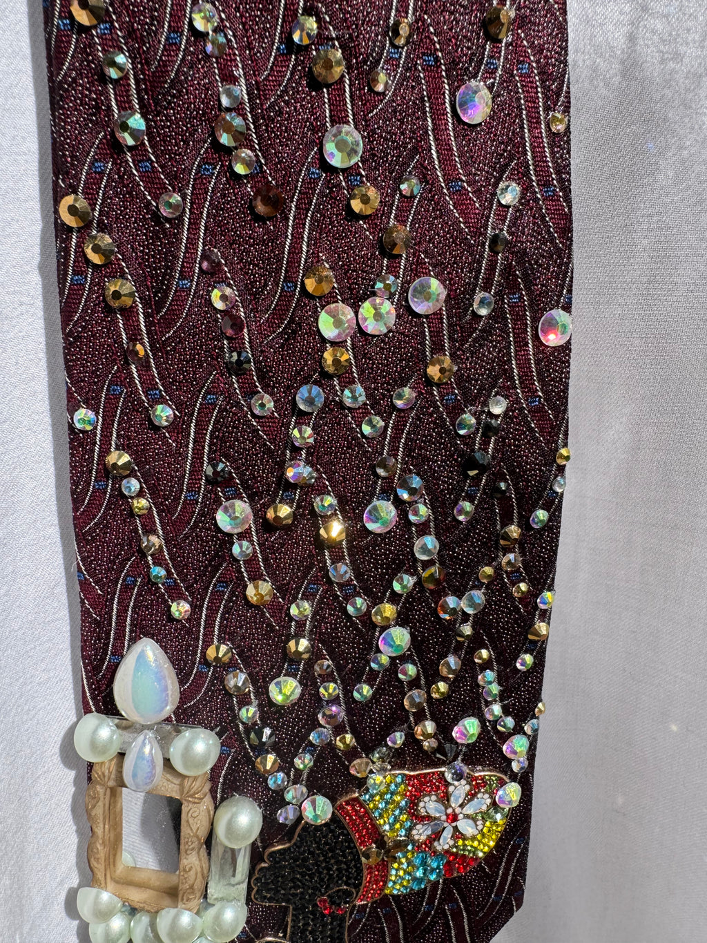 Burgundy African Woman Magical Aura Royalty Tie