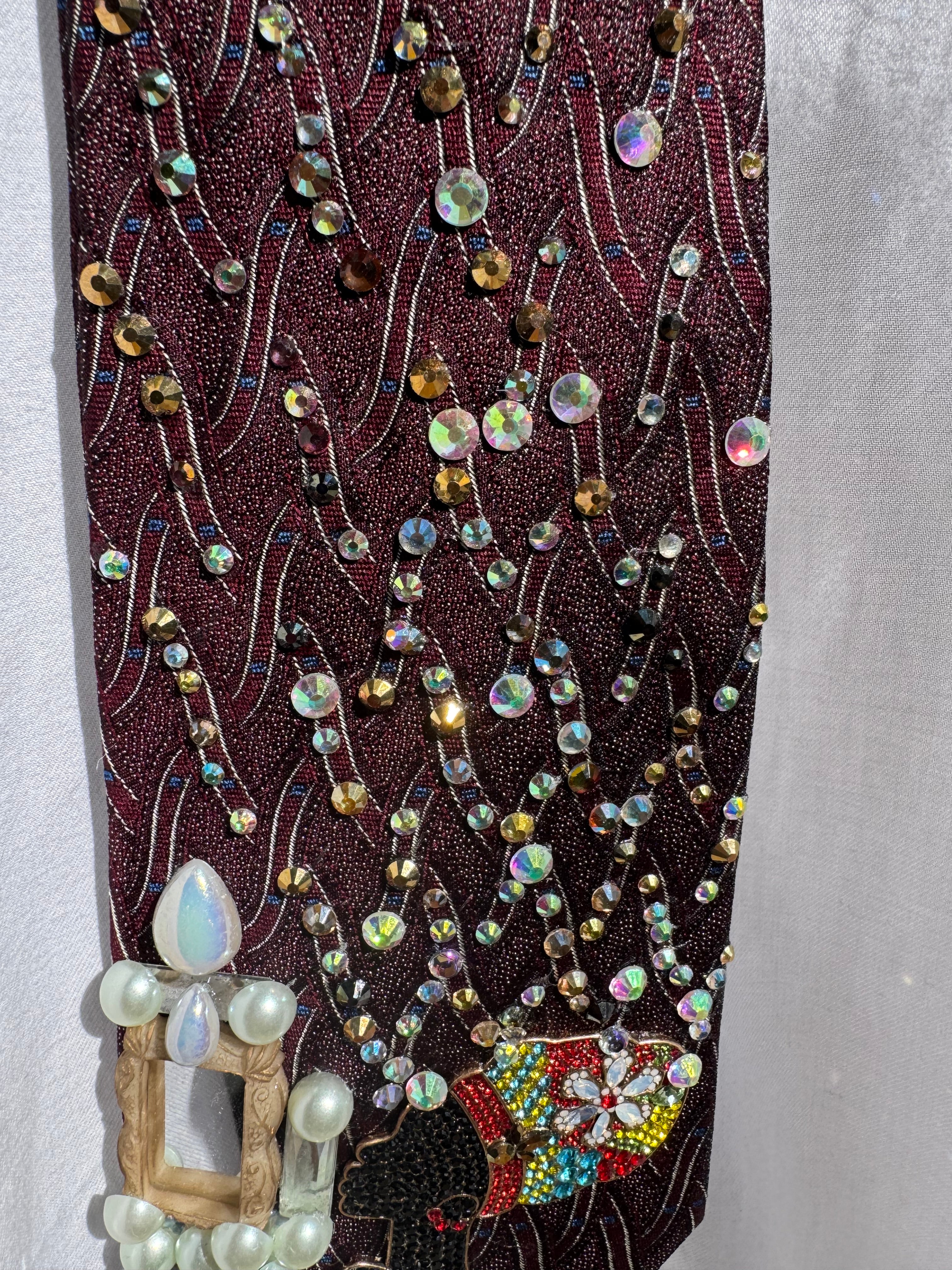 Burgundy African Woman Magical Aura Royalty Tie