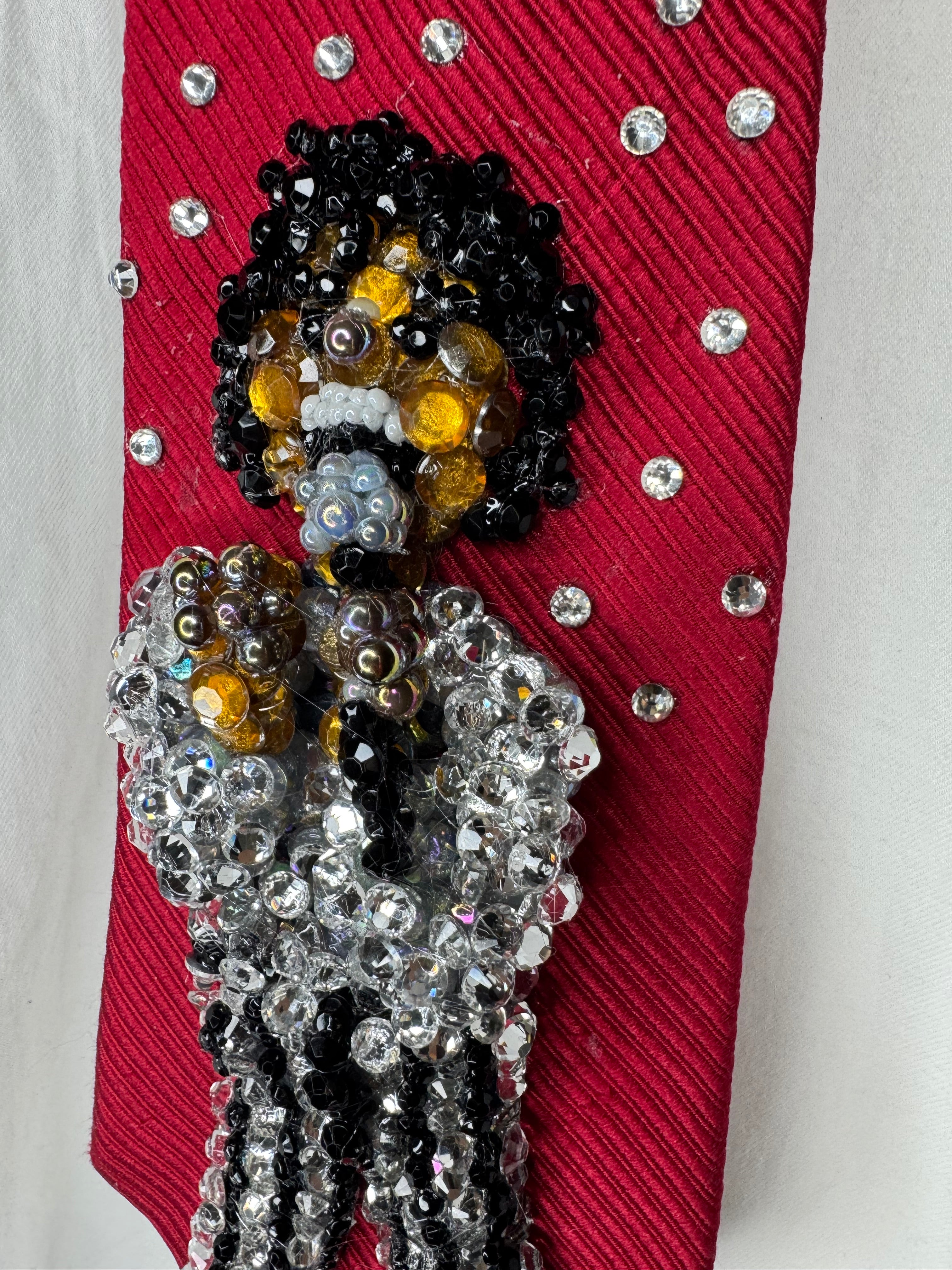 Red Michael Jackson Singing Happily In Rock With You Music Video Tie