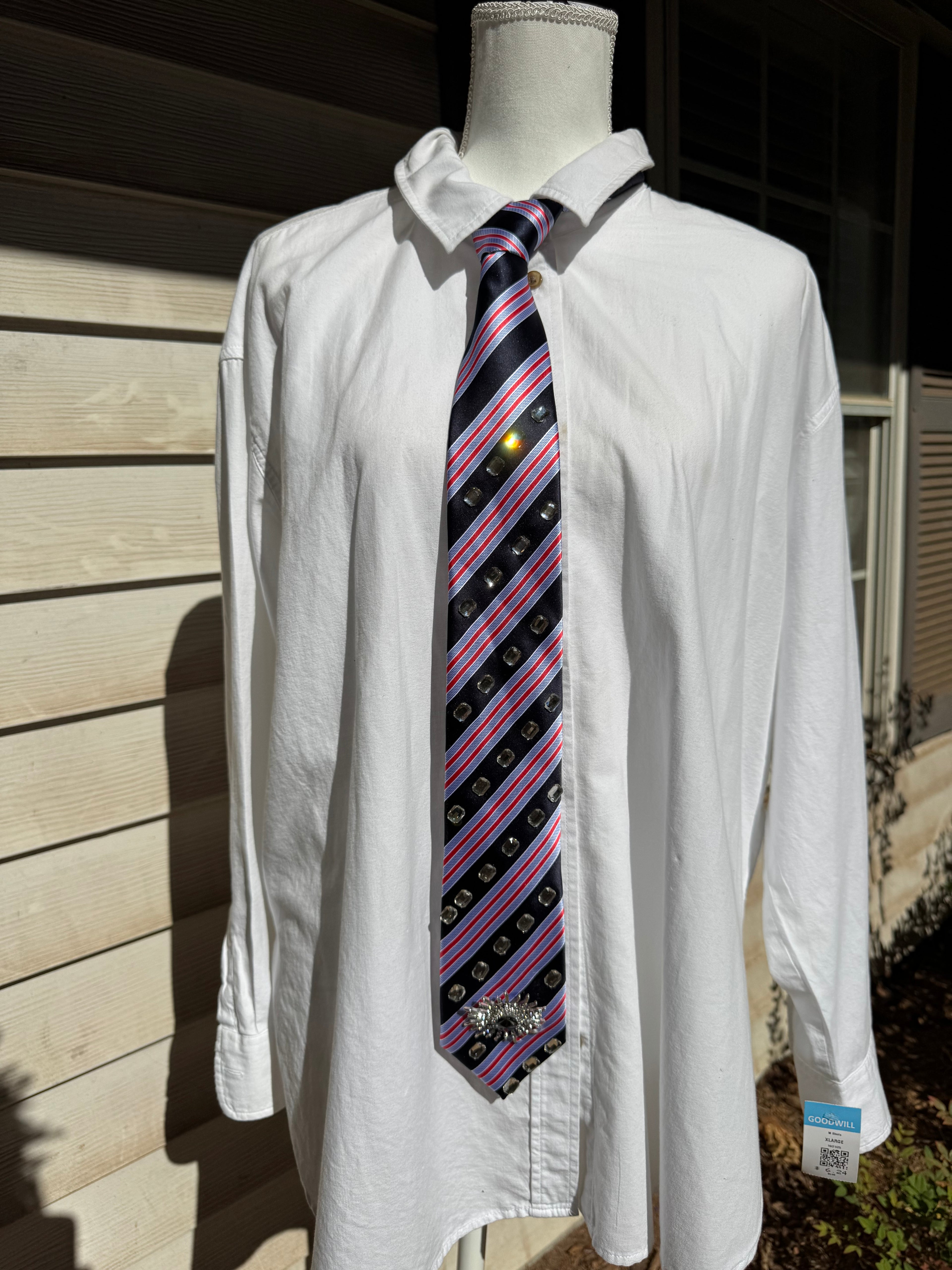Navy Blue and Red Striped Pilot Royalty Tie