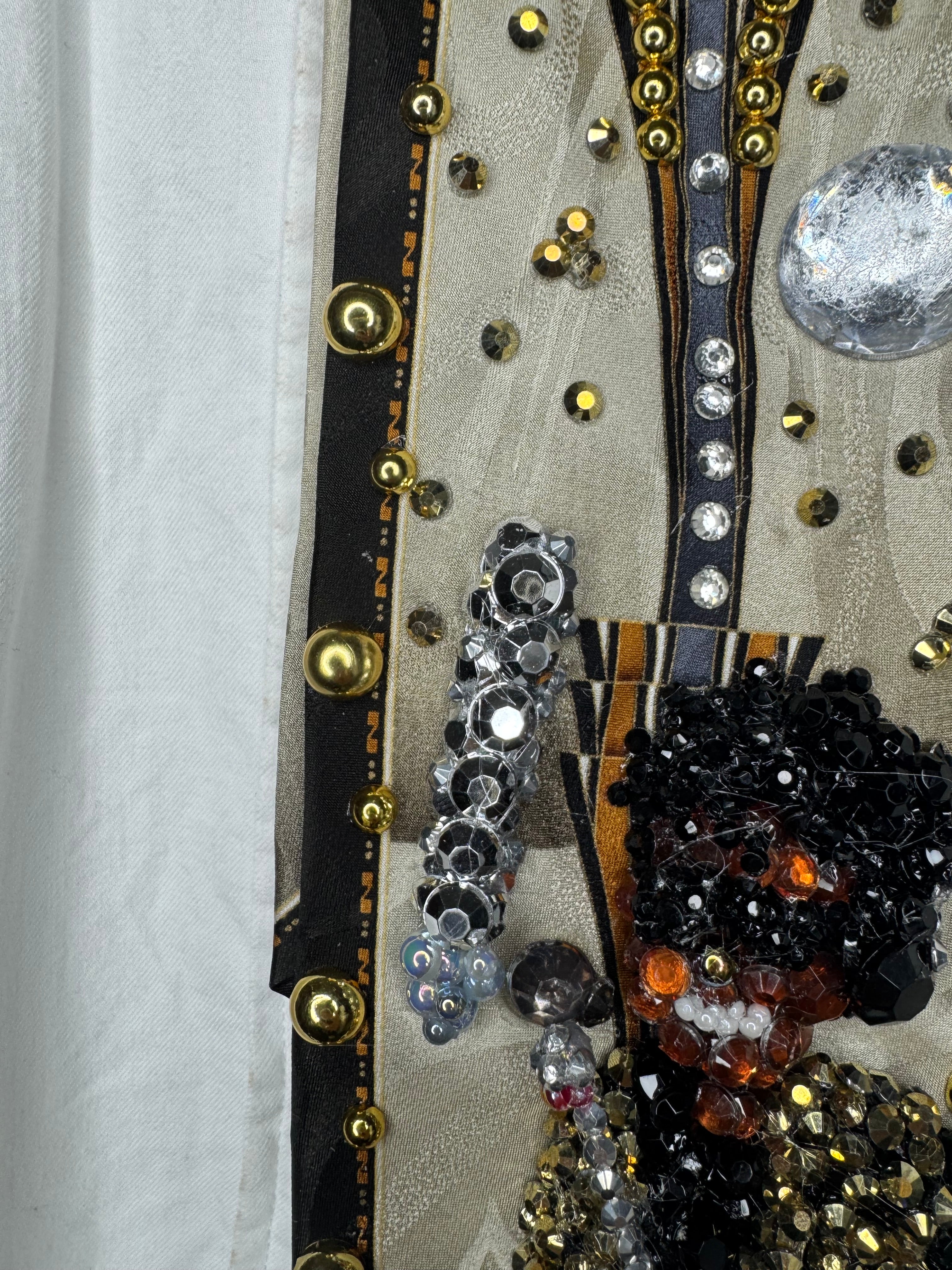Beige Michael Jackson Singing We Are the World In the Studio 1985 High Class Royalty Tie