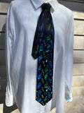 Navy Blue and Green Futuristic Royalty Tie