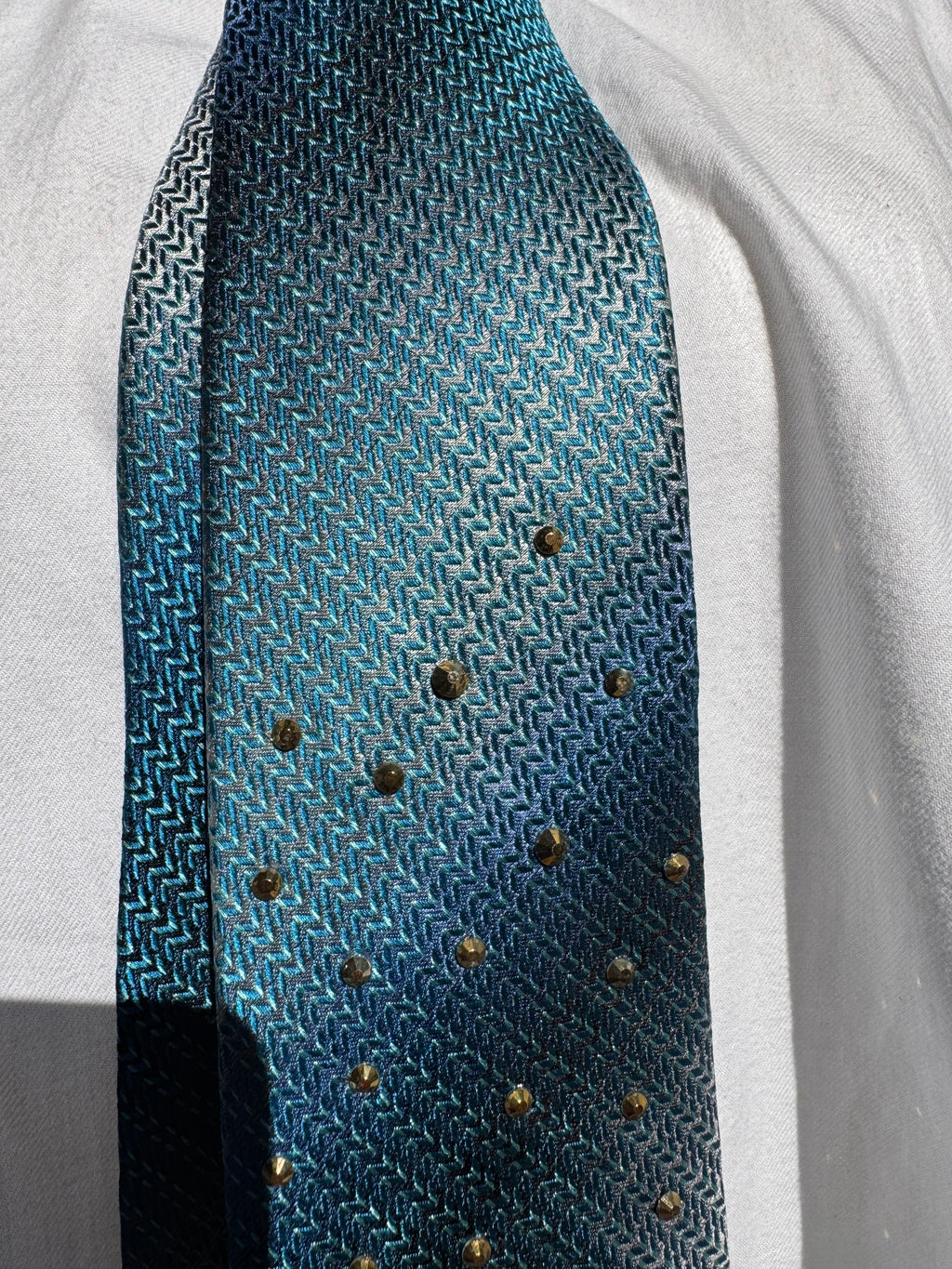 Blue Yellow Diamond Duck Swimming Throwing Water Nature Royalty Tie