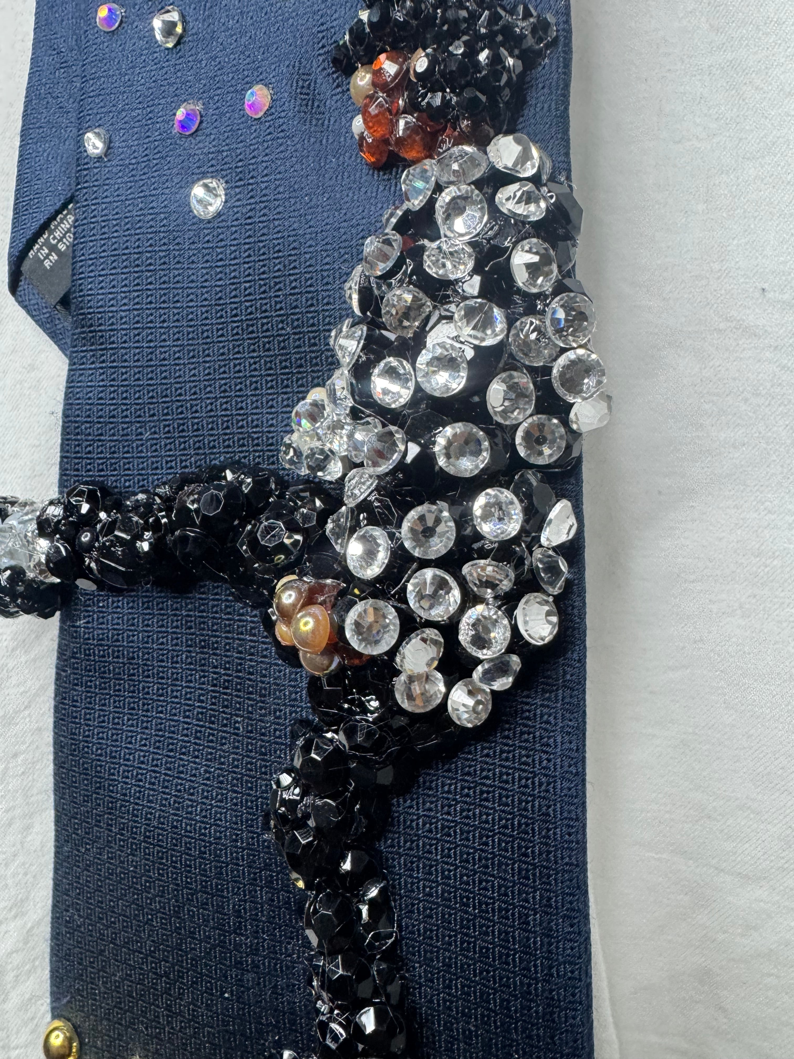 Navy Blue Michael Jackson Hitting Leg Kick to Start Of Billie Jean Victory Tour 1984 Tie