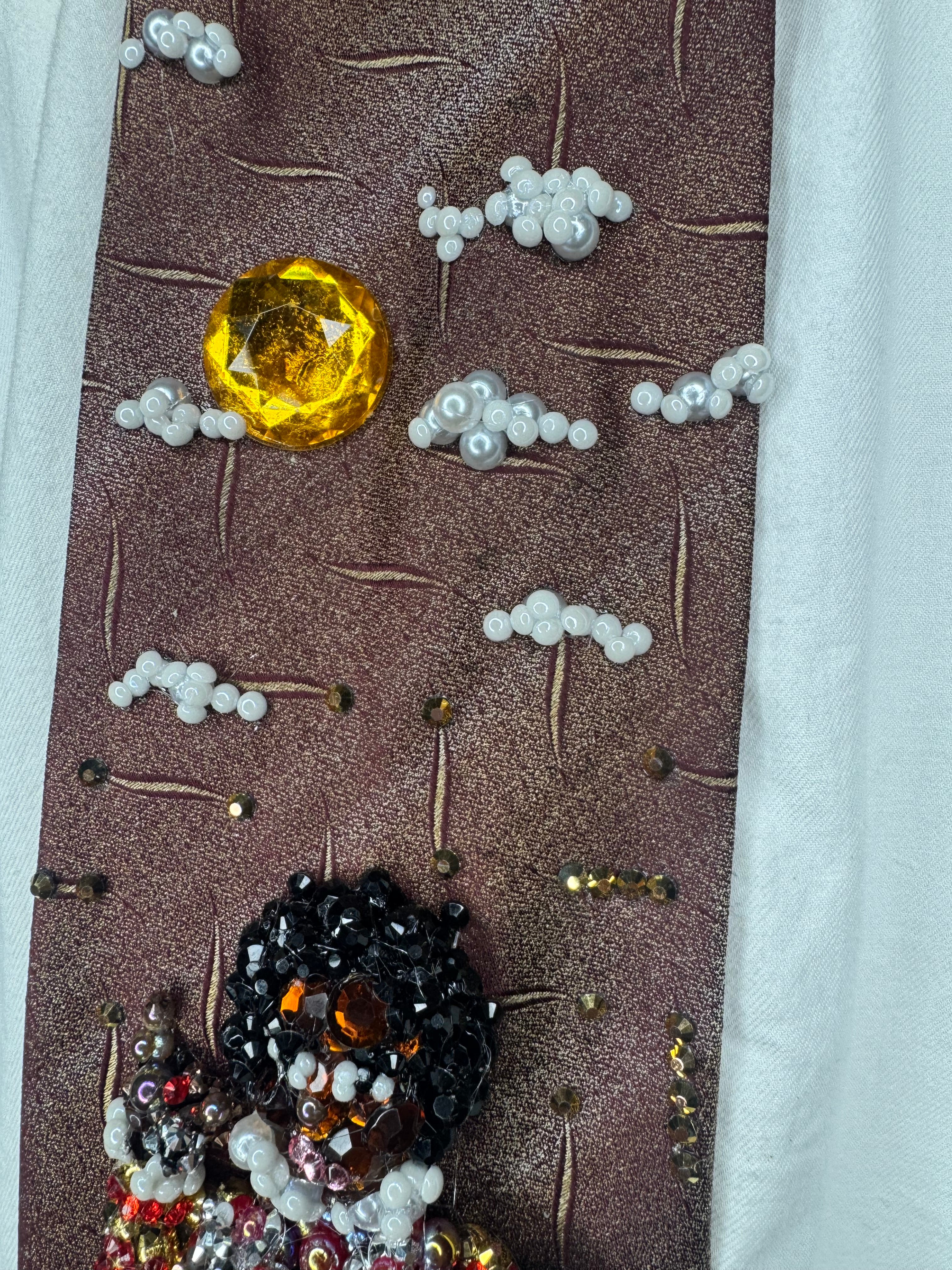 Dark Orange Michael Jackson Pointing Up in High Class Royalty King Outfit For Matthew Rolston Photoshoot 1984 Tie