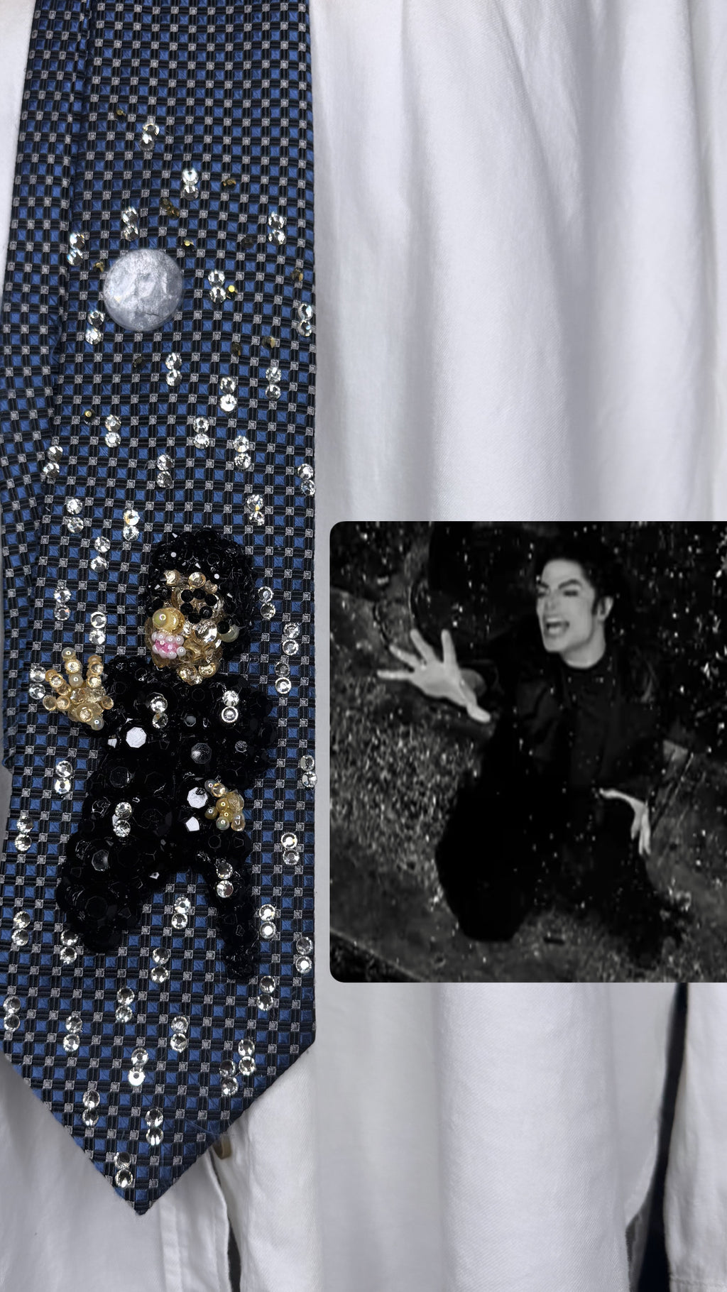 Navy Blue Michael Jackson Reaching Out In the Rain Singing for Stranger in Moscow Music Video
