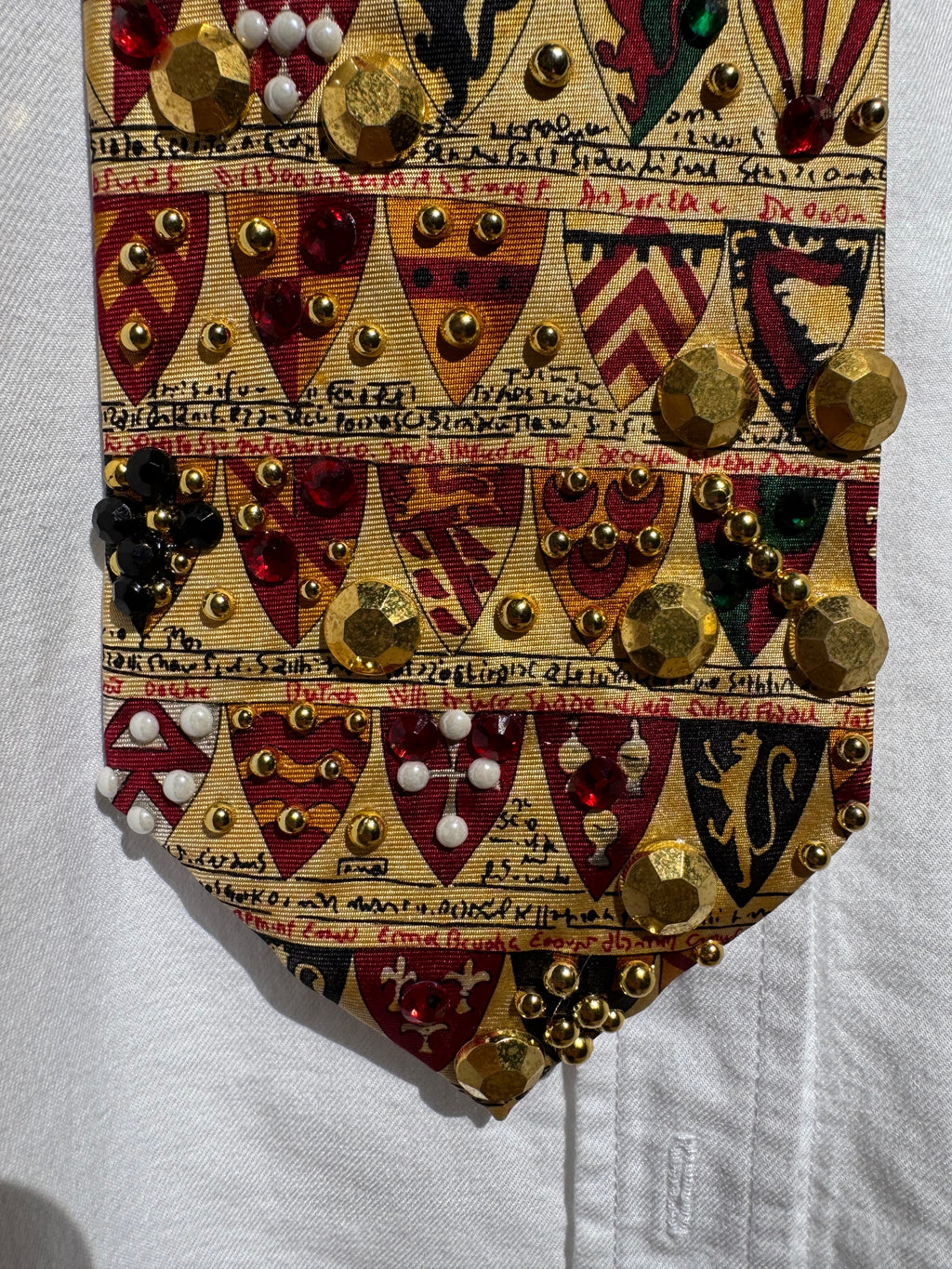 Gold Renaissance Medieval Shields High Class Royalty Tie