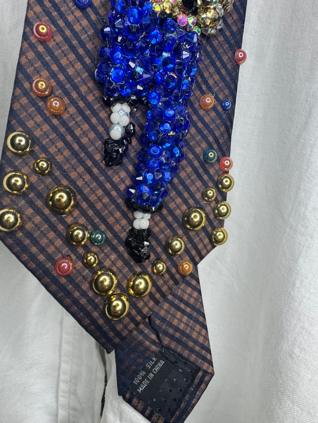 Orange and Navy Blue Plaid Michael Jackson in the Air Performing Workin Day n Night Live at Romania for Dangerous Tour 1992 Tie