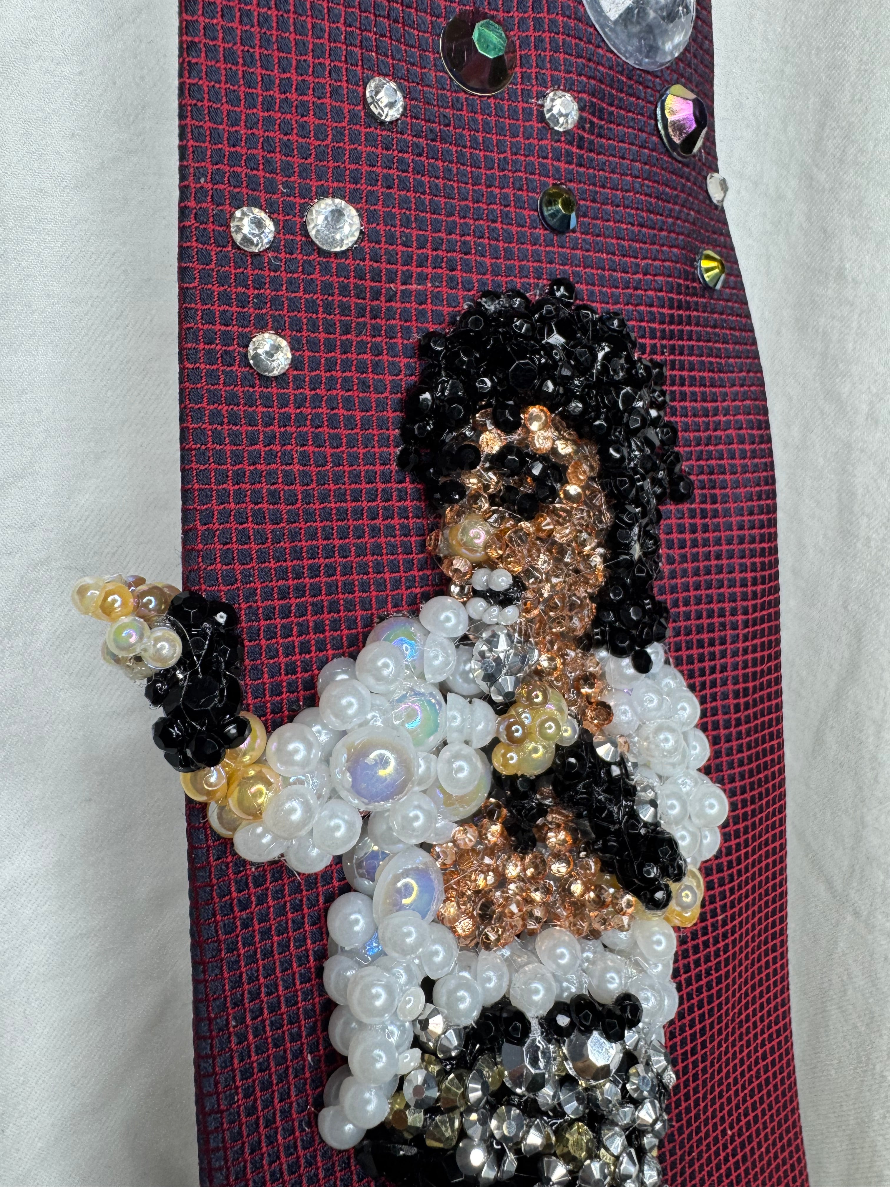 Red Michael Jackson Pointing and Walking To Dirty Diana Bad Tour 1988 Tie