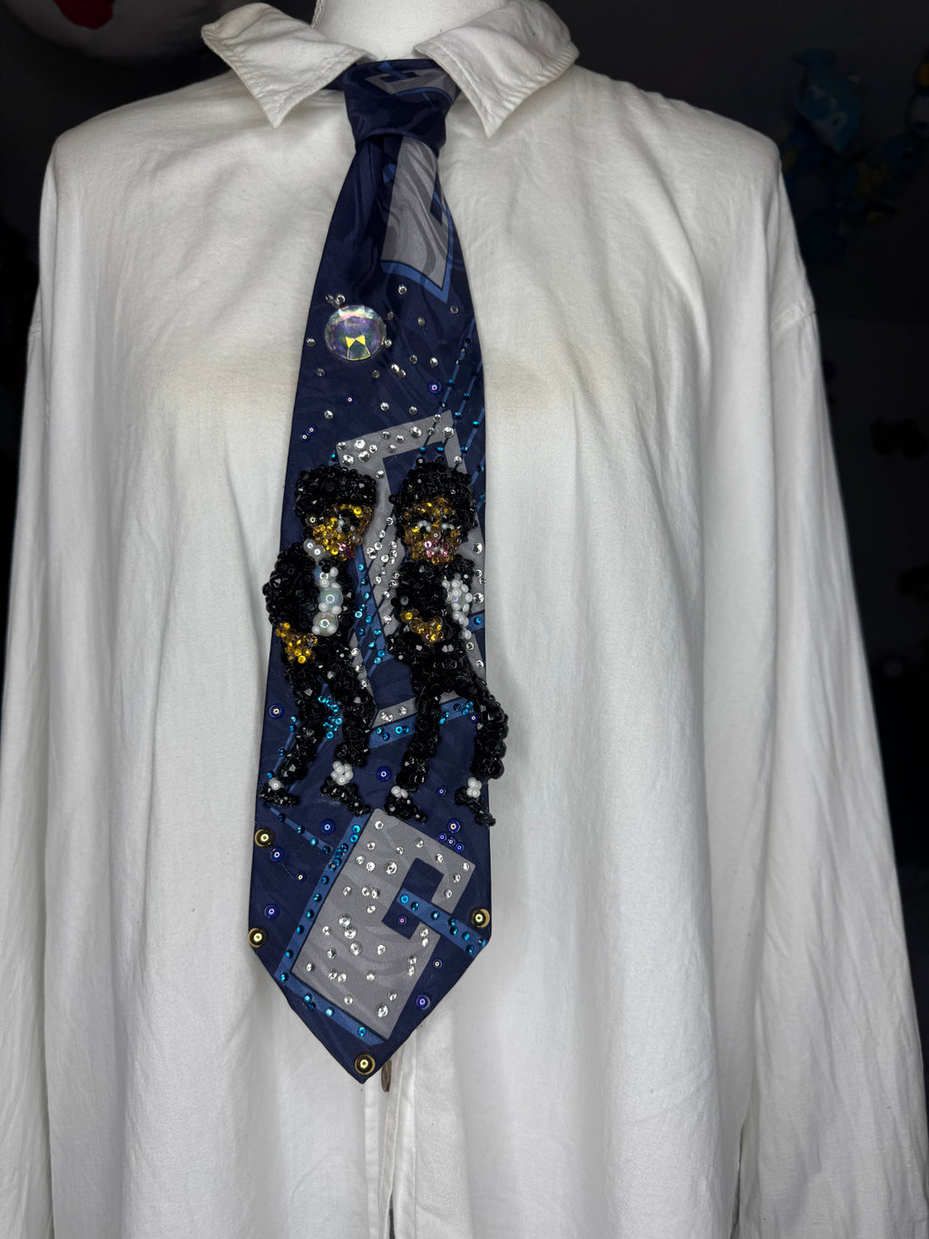 Navy Blue Michael Jackson Double Clone Ending Pose in DSTYGE Music Video Tie