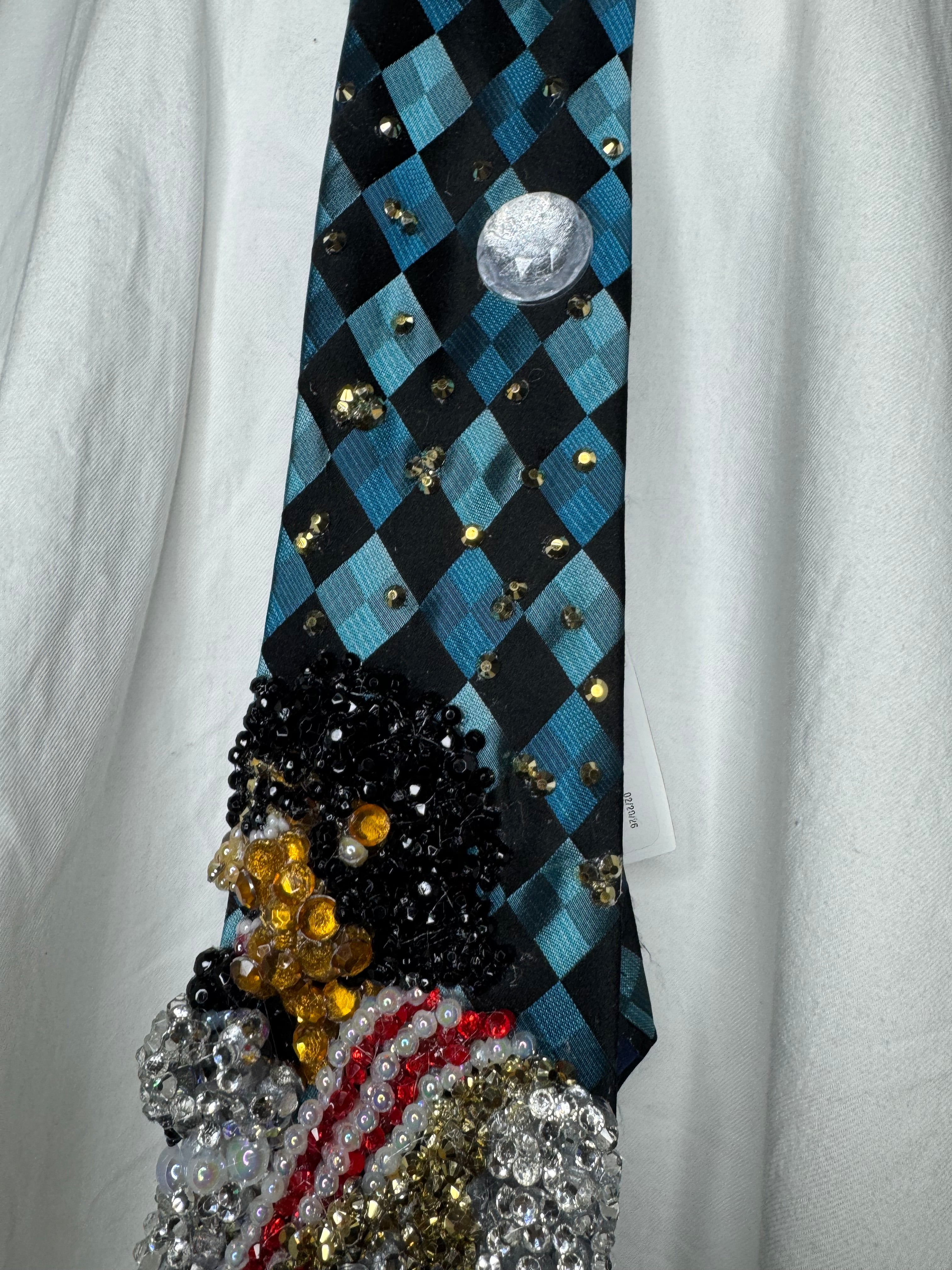 Blue Checkered Michael Jackson Performing WBSS on Victory Tour 1984 Toronto Tie