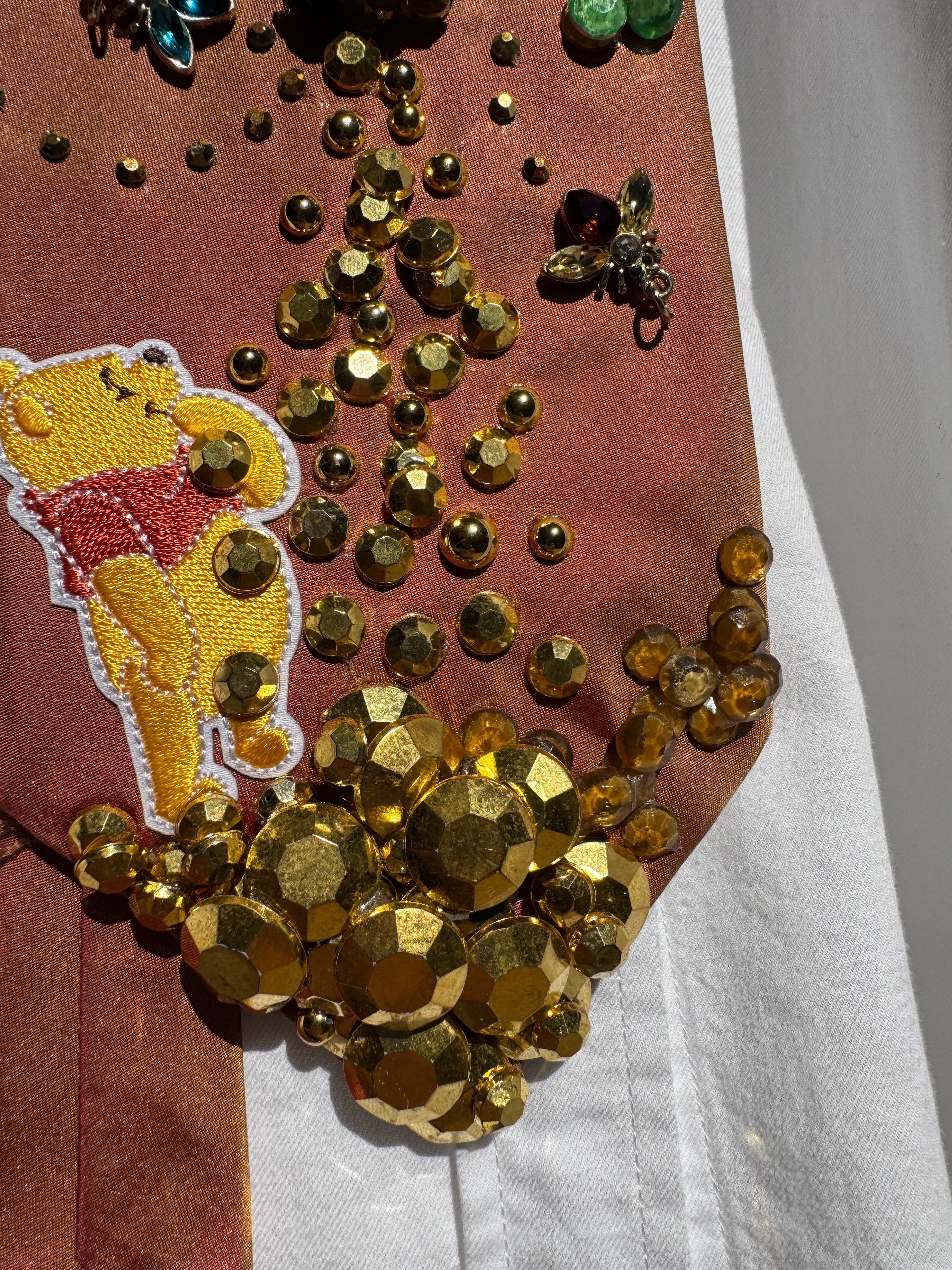 Burnt Orange Winne the Pooh Dreaming of Honeypot Honey Pool Tie