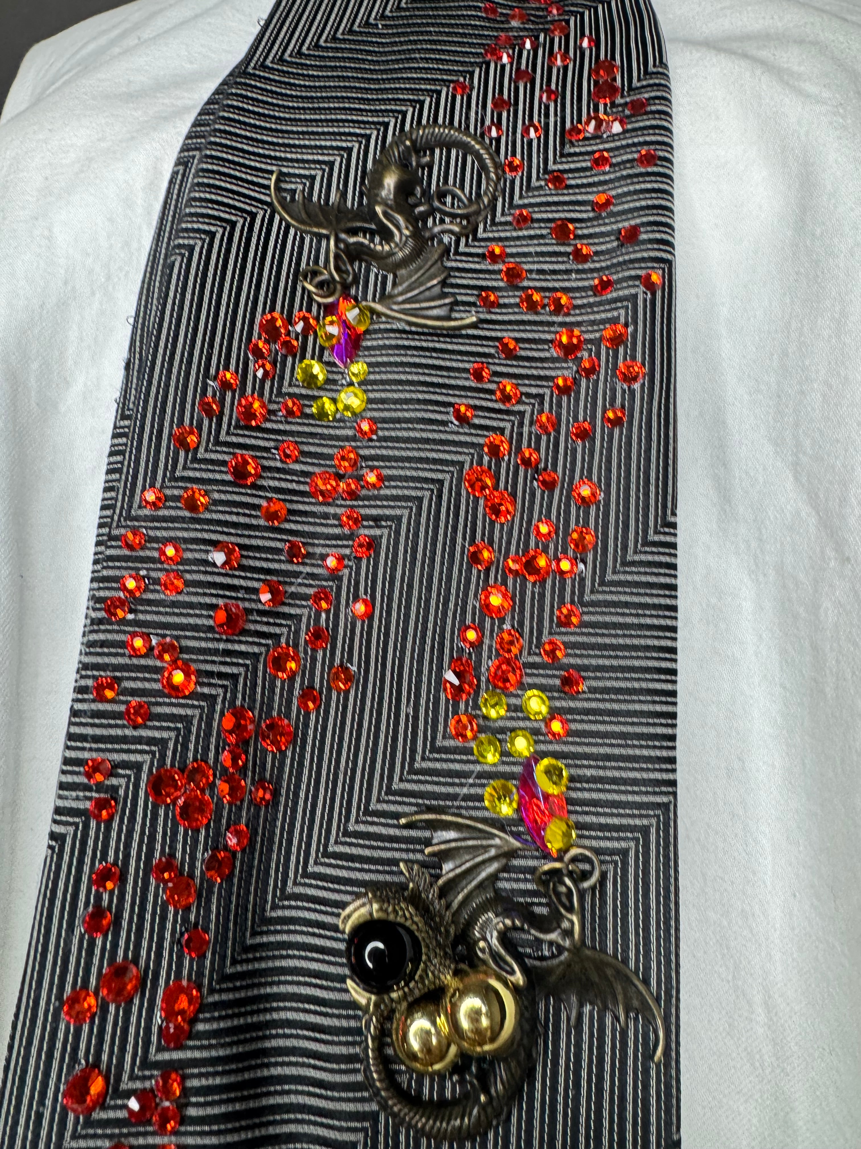 Grey Dragons and Hidden Treasures Royalty Tie