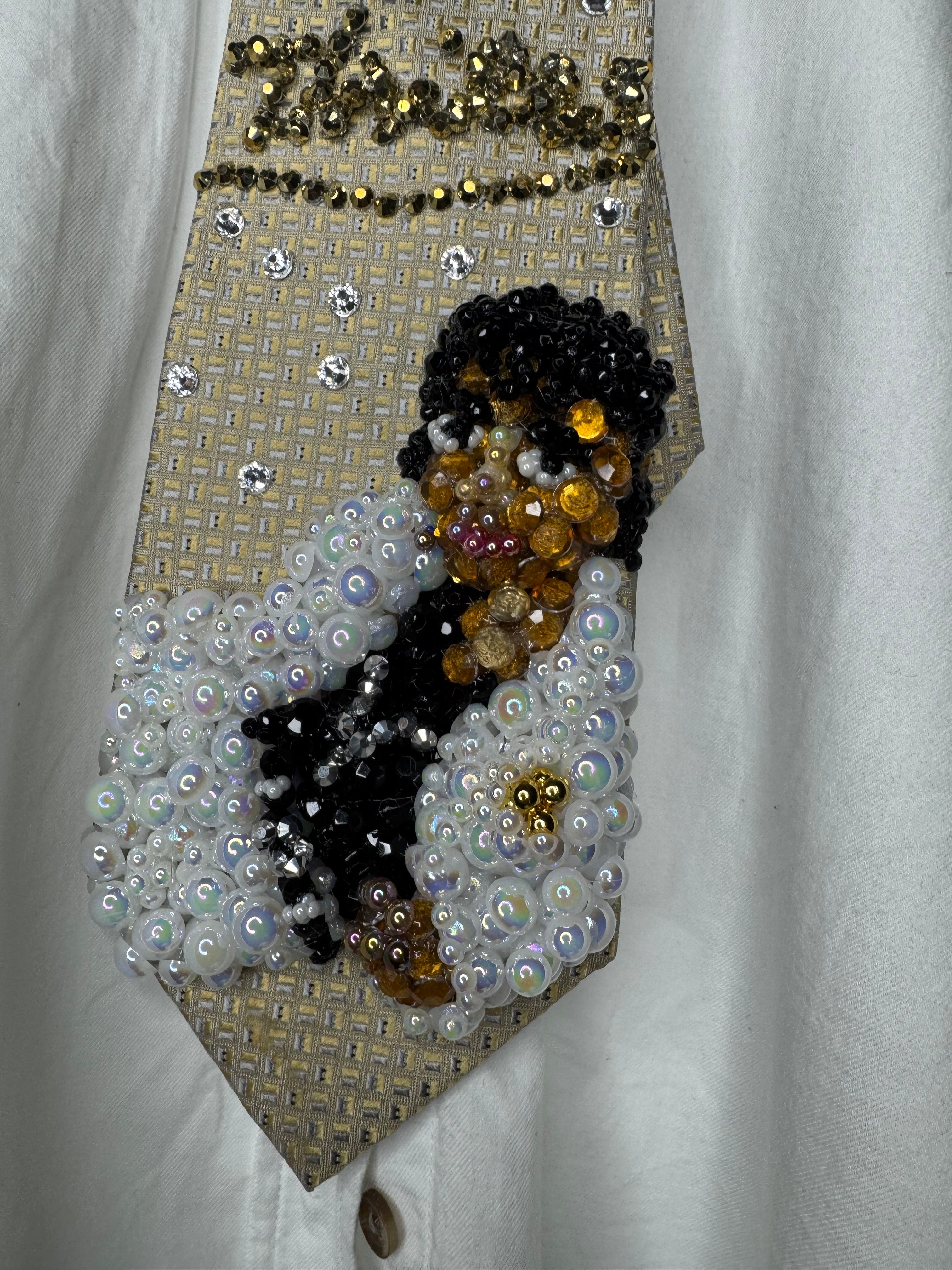 Gold Michael Jackson Thriller Album Cover Tie