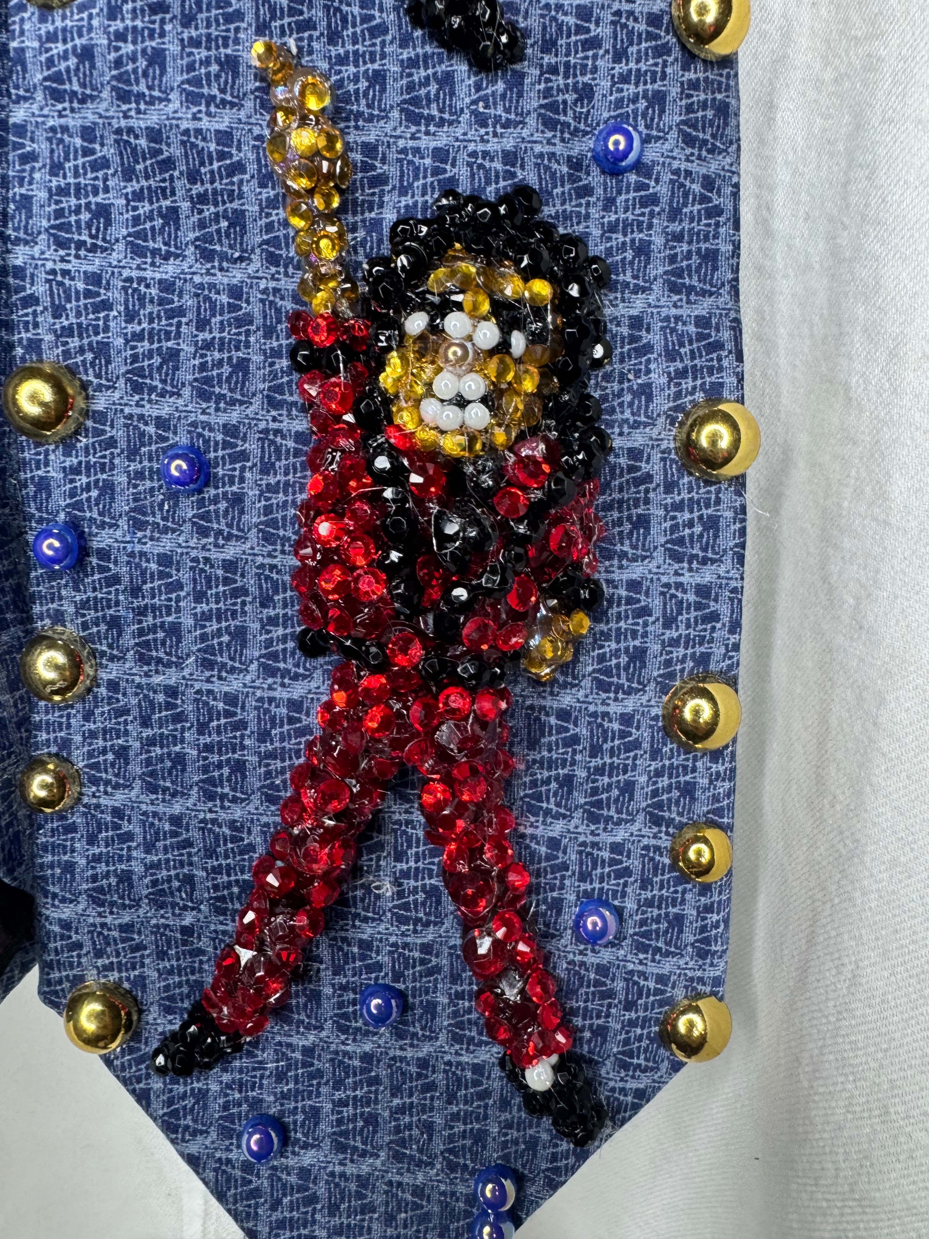 Navy Blue Michael Jackson Kick into Pointing Up Double Dance Scene From Thriller Short Film Tie