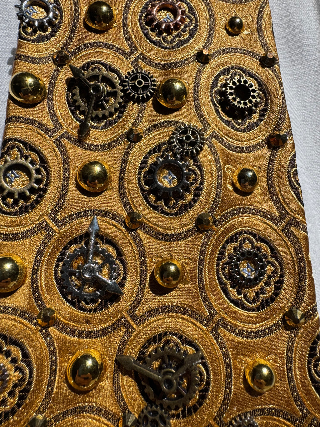 Gold Gears and Compass Exploration Royalty Tie
