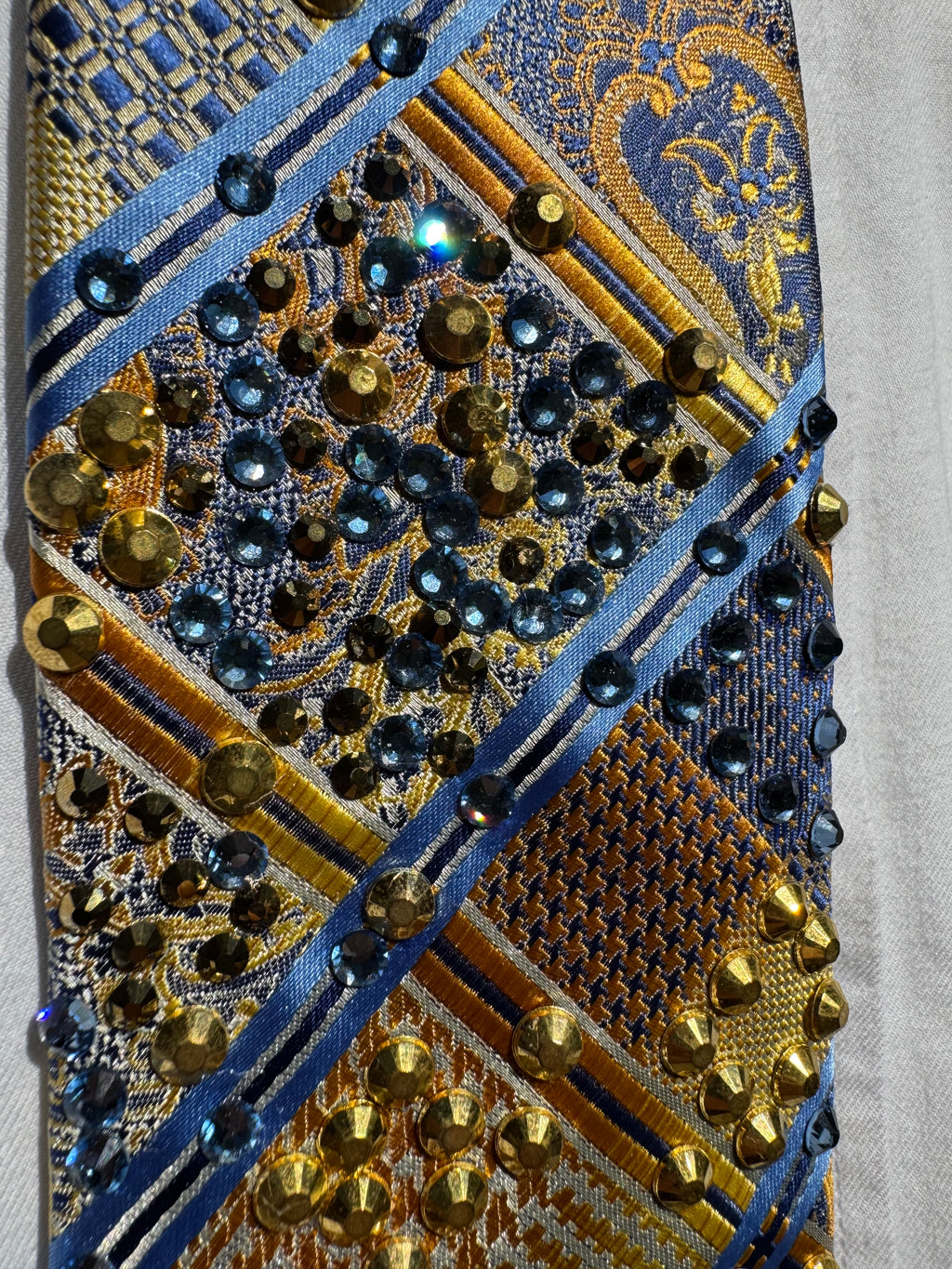 Gold and Blue Egyptian Print High Class Royalty Tie