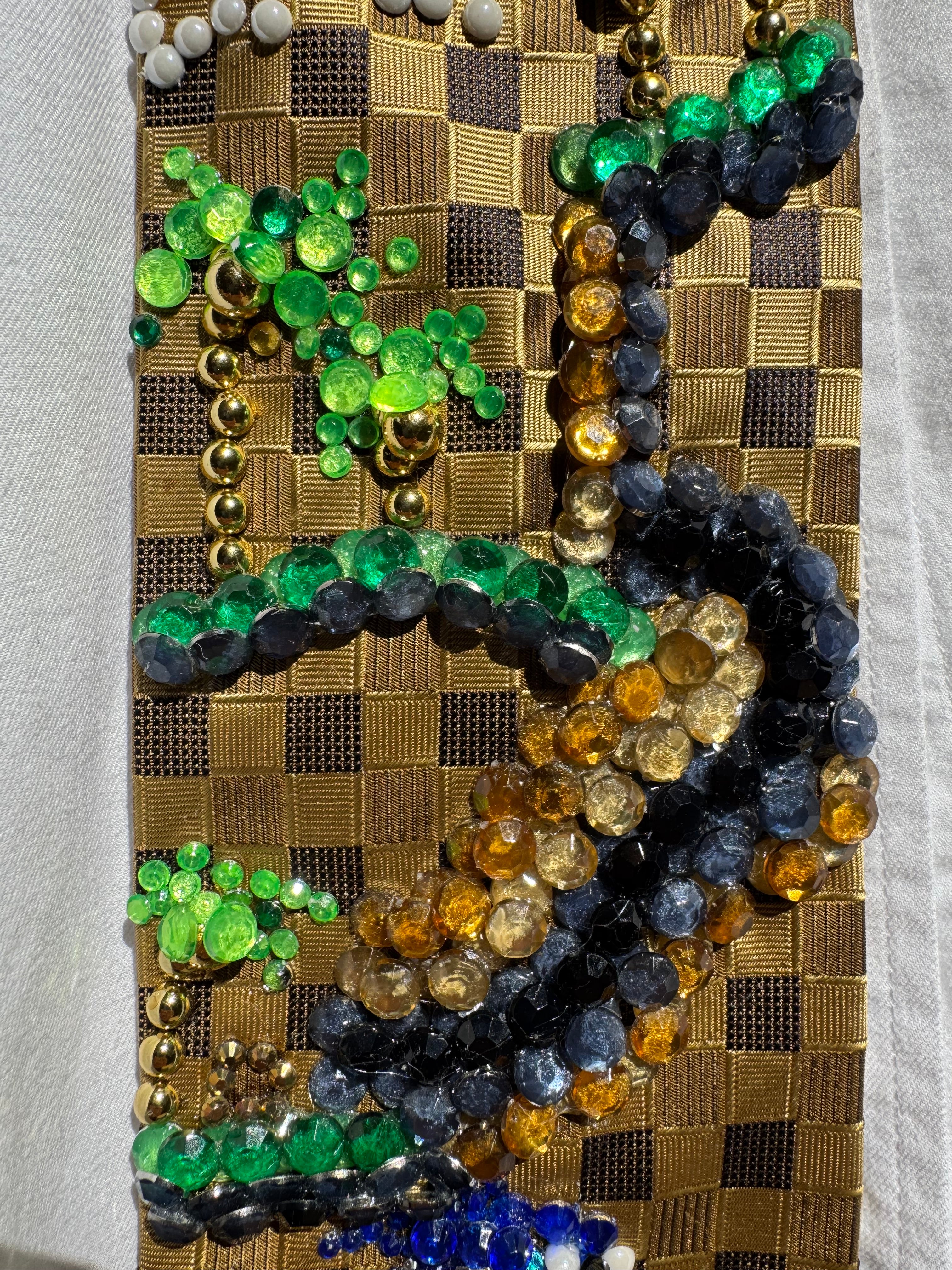 Gold Checkered Retro Supersonic Video Game Tie