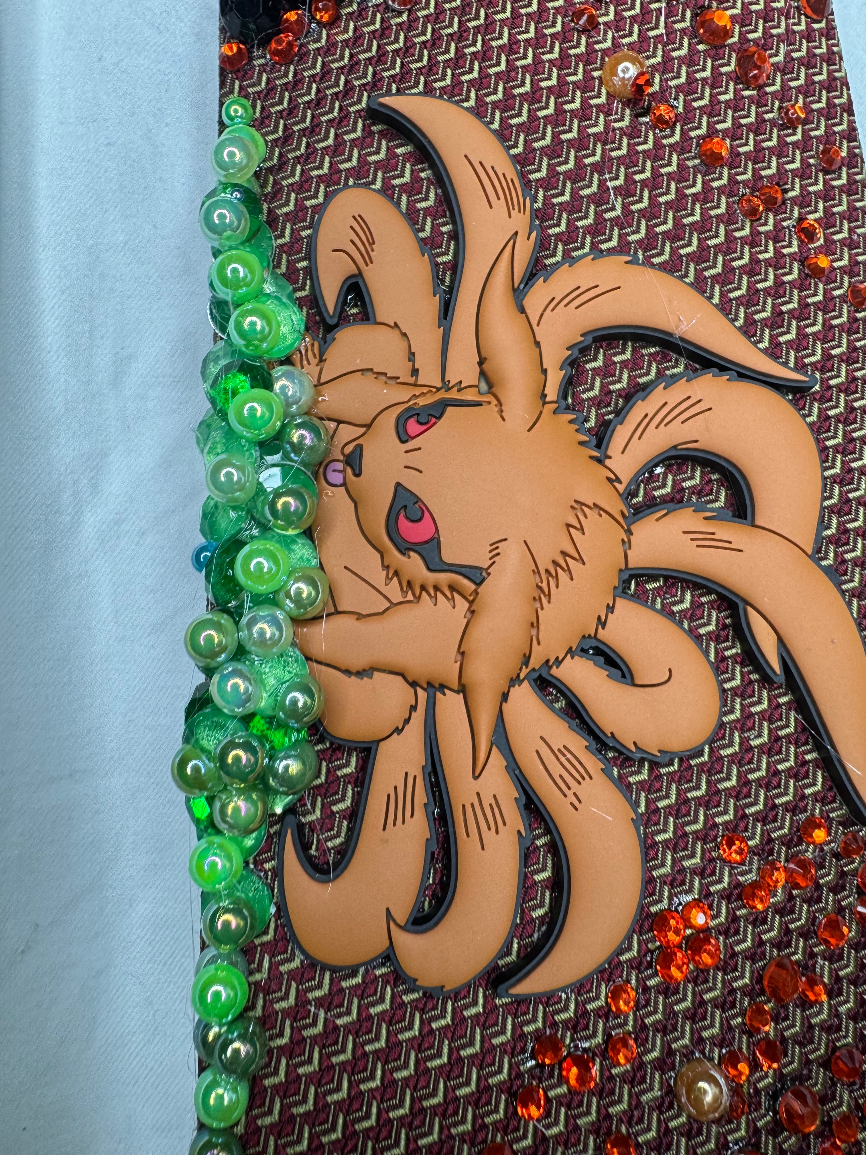 Orange Kurama Nine Tails In Fire Asteroid Chaos Naruto Shippuden Tie