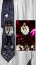 Purple Michael Jackson Singing and Hitting Toe Stand Pose Victory Tour 1984 Tie