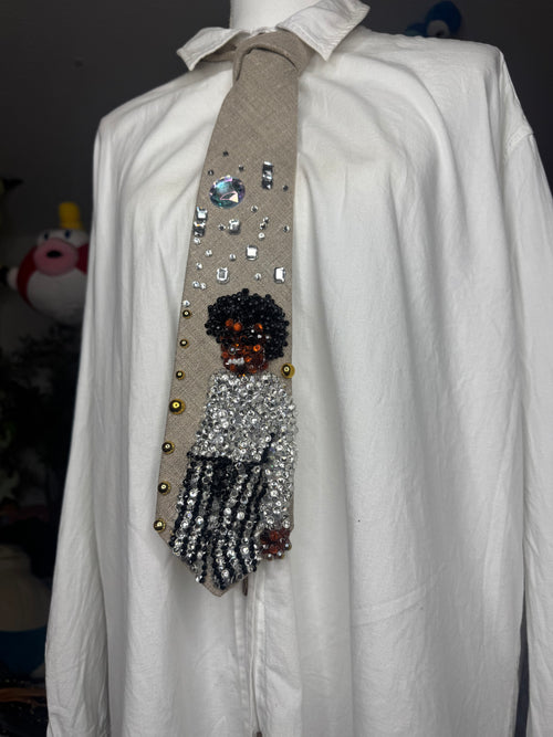 Beige Michael Jackson Hitting Lean Back Move In Rock With You Music Video Tie