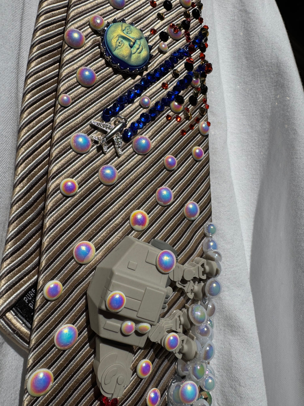 Light Beige AT AT Walker Attacking Star Wars Tie