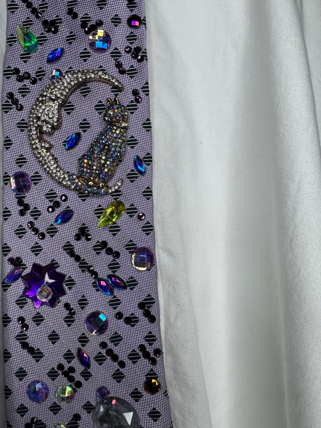 Purple Cat On Moon Jewel Space Royalty Tie