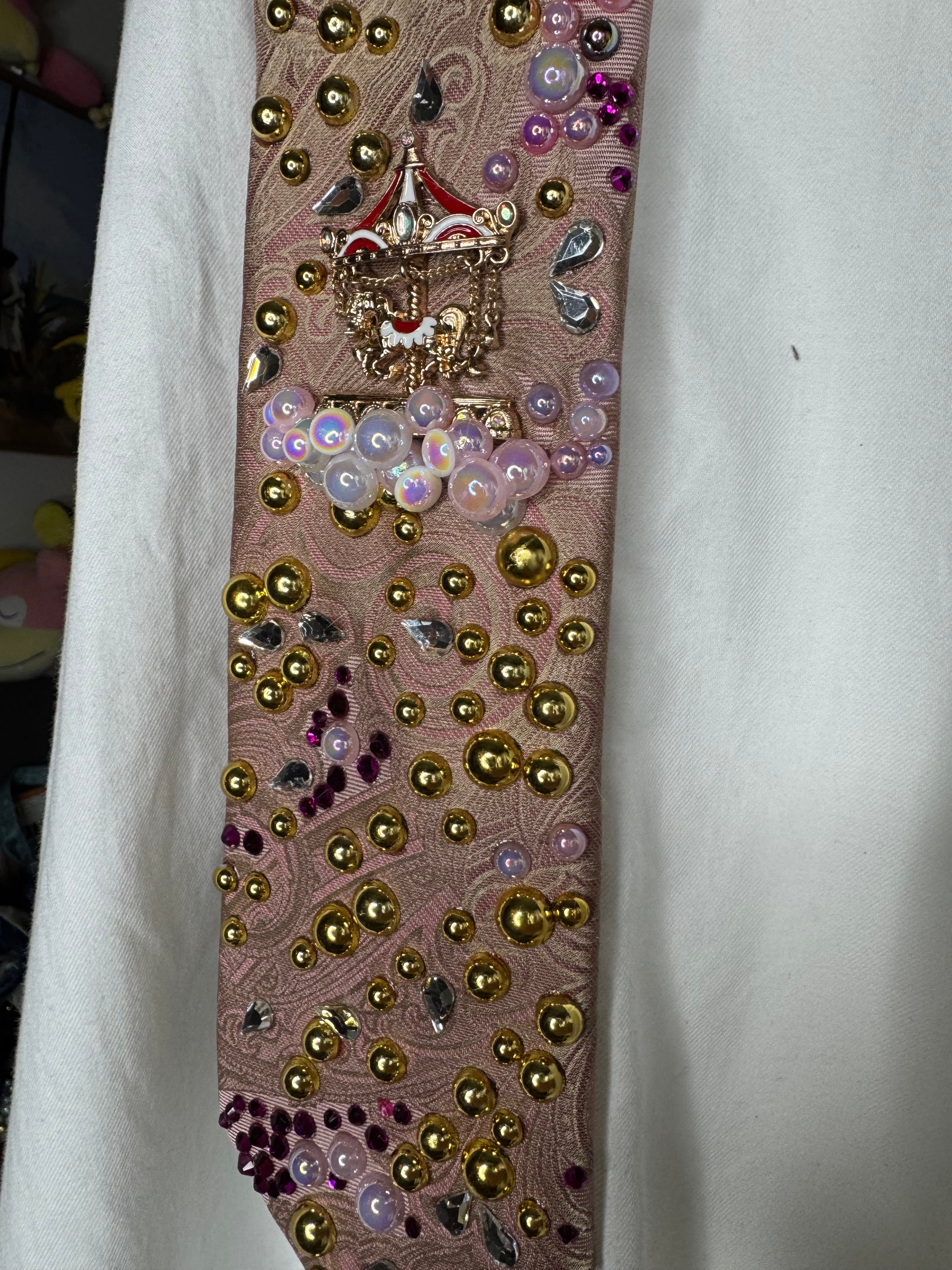 Pink Paisley Luxurious Dream Carousel On Cloud Royalty Tie