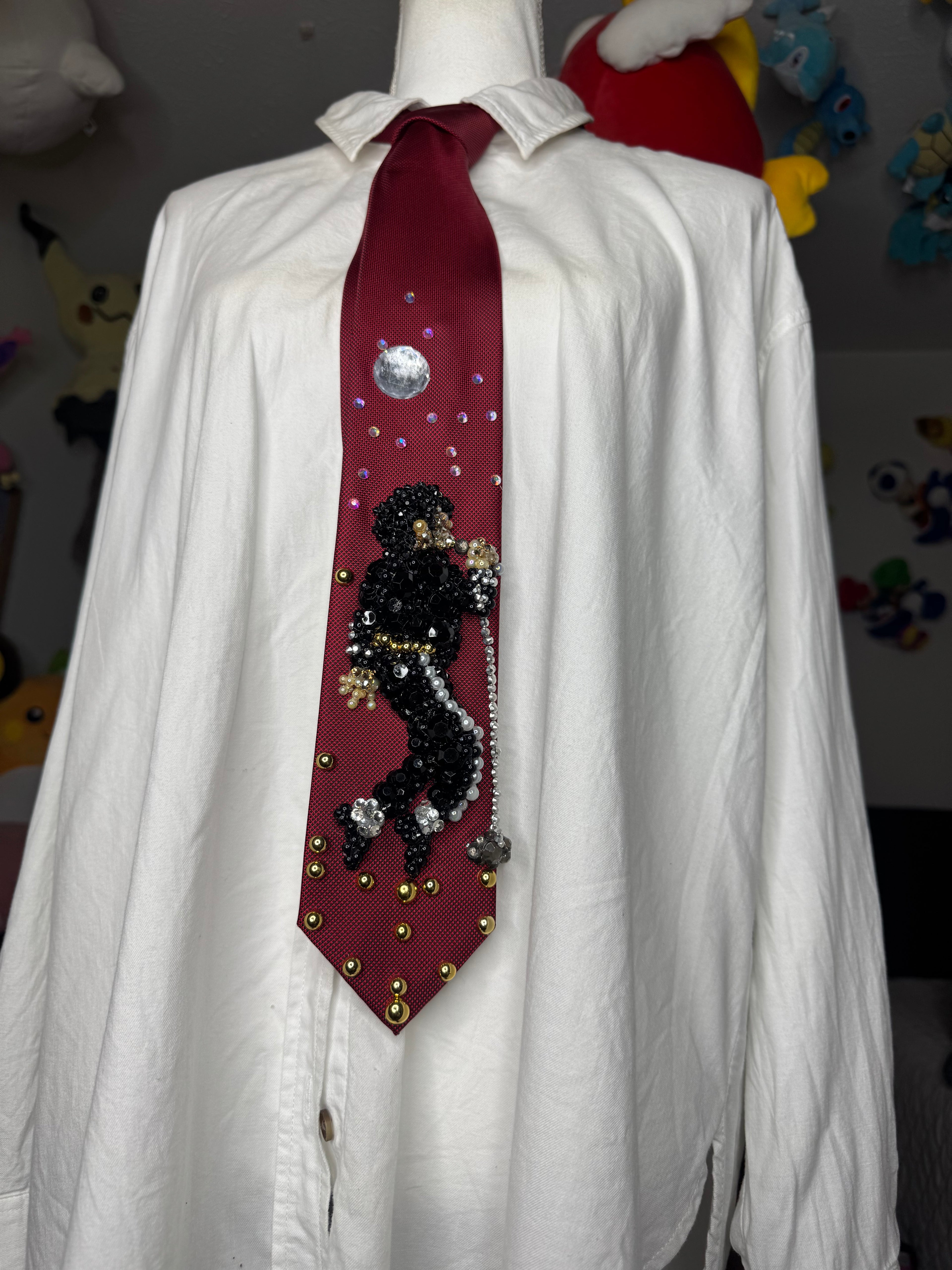 Red Michael Jackson Toe Stand Singing Into Mic Pose Bad Tour In London 1988 Tie