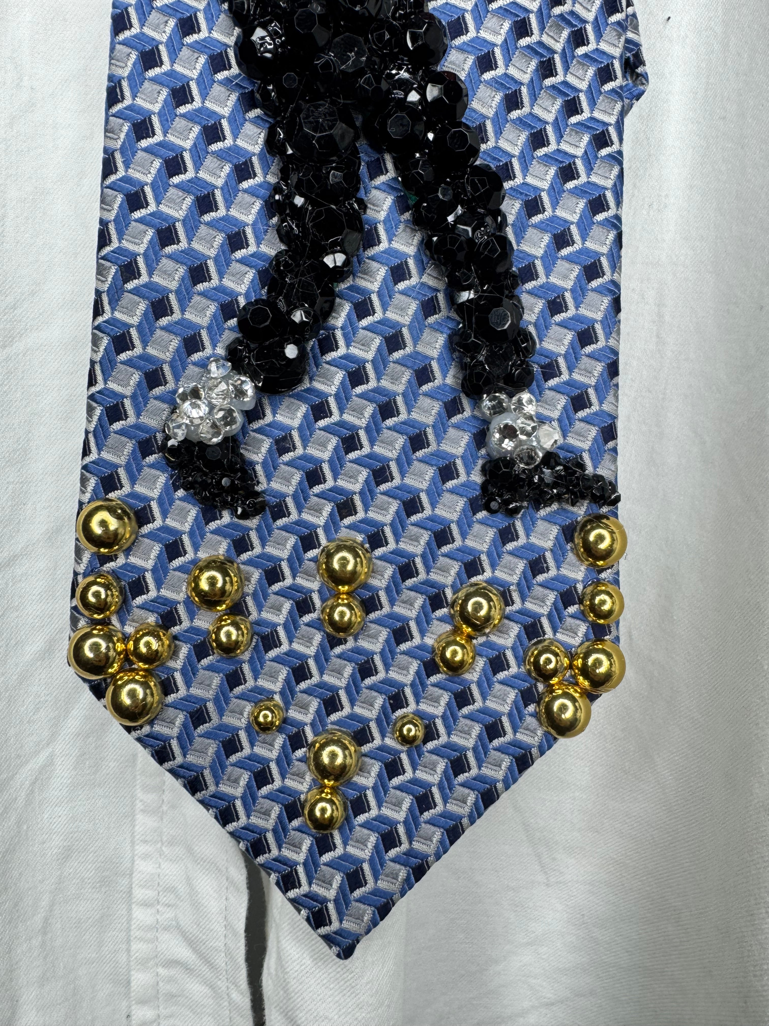 Blue Michael Jackson Hitting Arms Out Thrust Move To Beat It Victory Tour 1984 Tie